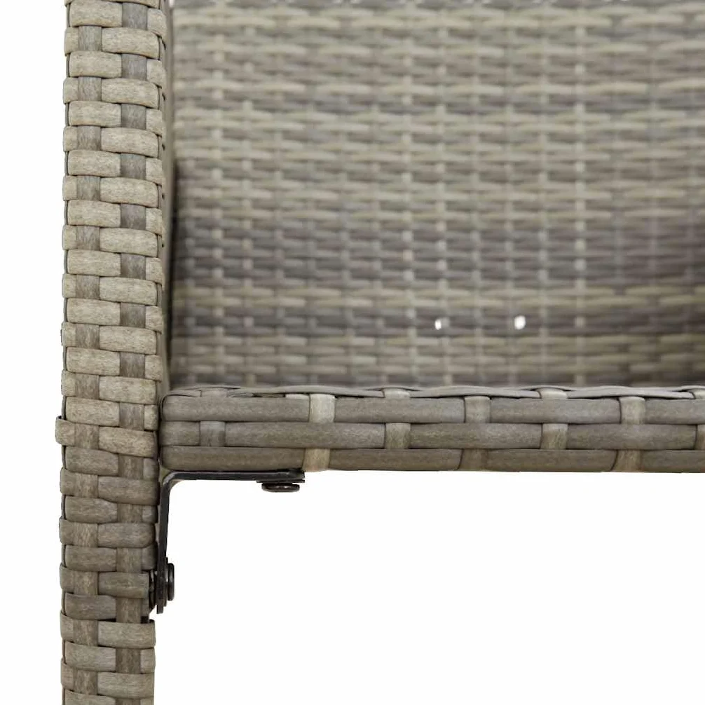vidaXL Ensemble de Bar de Jardin 3 pcs sans Coussins Gris Poly rotin, Ensemble de Table de Bar, Table et Chaise de Bar, Ensemble Table de Bar et Tabouret