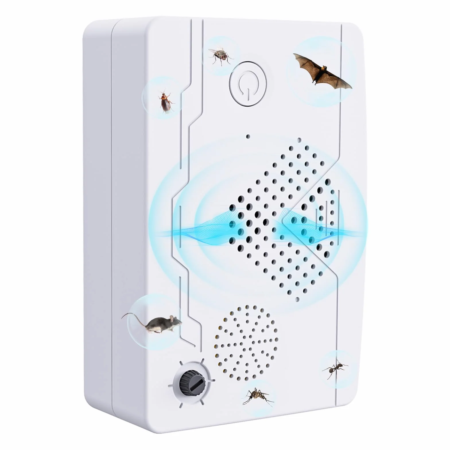 Répulsif à ultrasons pour chauve-souris - Système répulsif à ultrasons - Répulsif pour animaux - Pour l'intérieur et la maison - Dissuasion contre les parasites - Empêche les chauves-souris et les