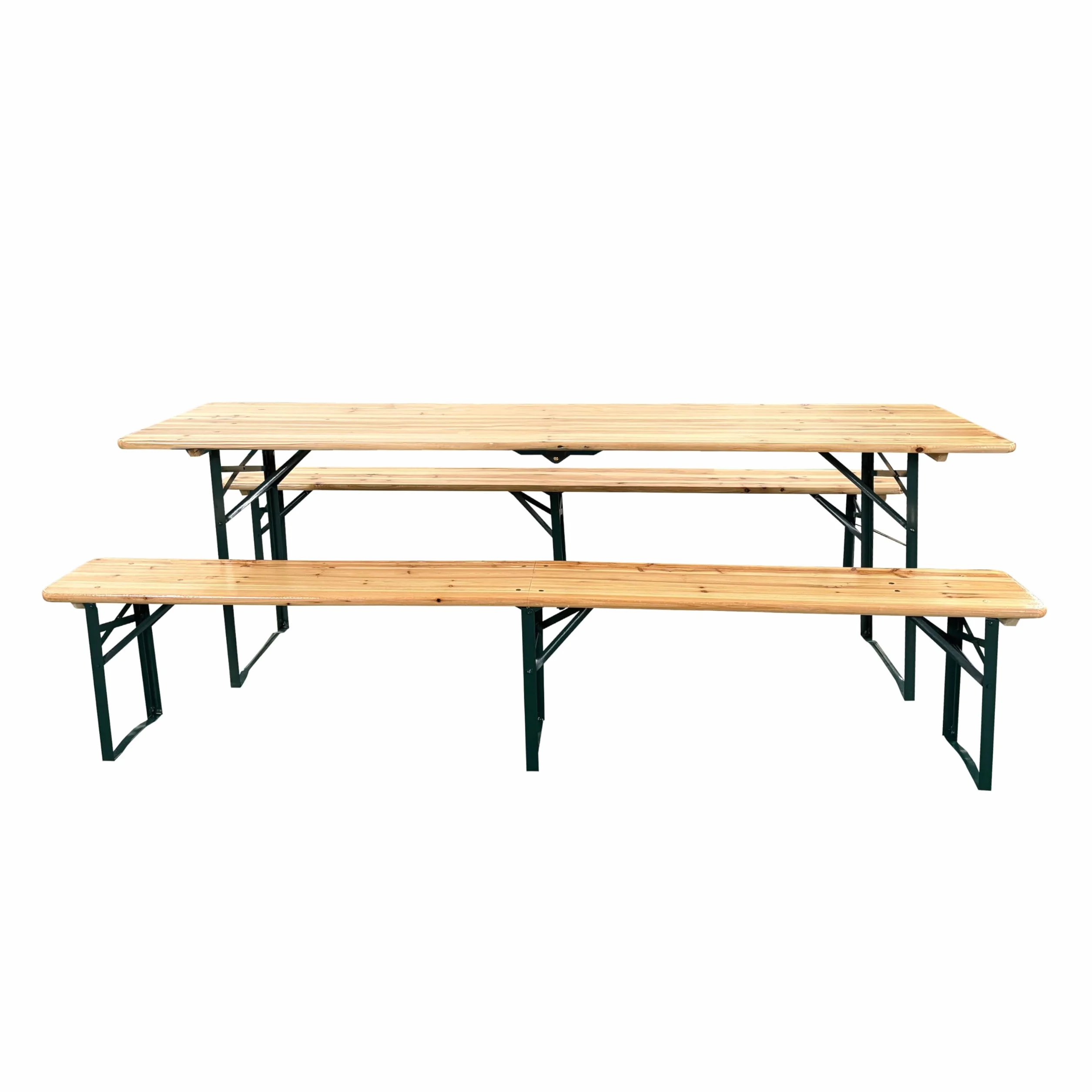 AXI Toon Ensemble de Table et Bancs de Brasserie Acier Bois Pliant 220x60x76 cm