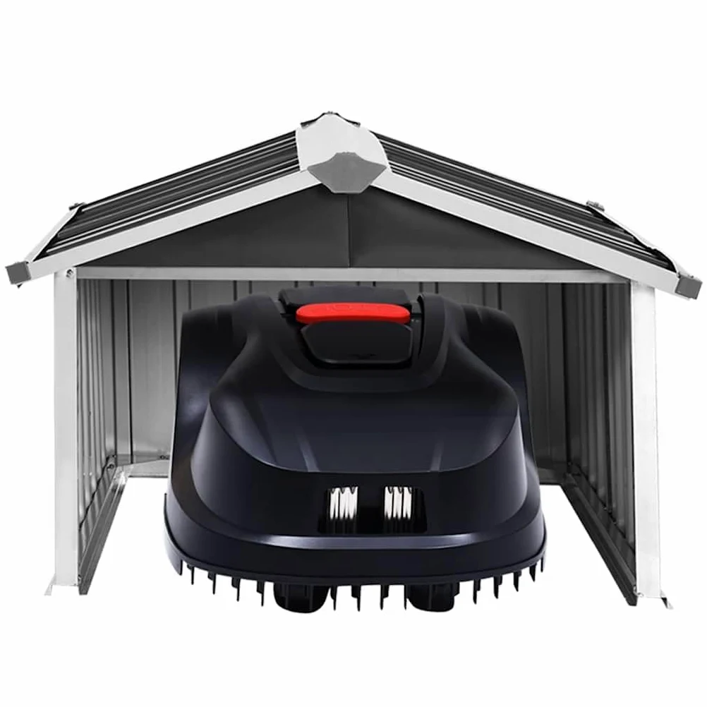 vidaXL Abri pour Tondeuse Robot de Jardin, Acier Galvanisé, Anthracite, 92x97x63 cm, Rangement Extérieur, Maison de Protection pour Robot, pour Pelouse, Abri de Terrasse Résistant aux Intempéries