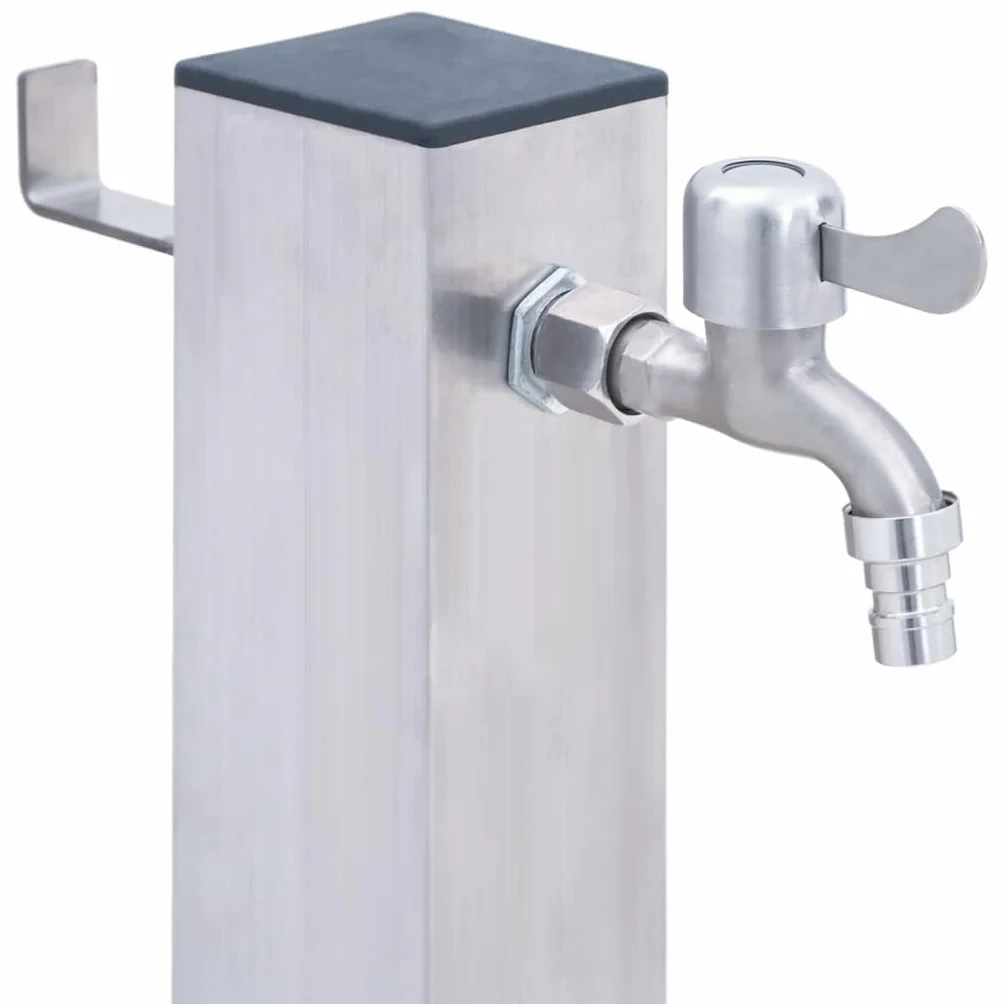 Tidyard Colonne à Eau de Jardin avec Robinet Colonne d’Eau en Acier Inoxydable 60 cm carré