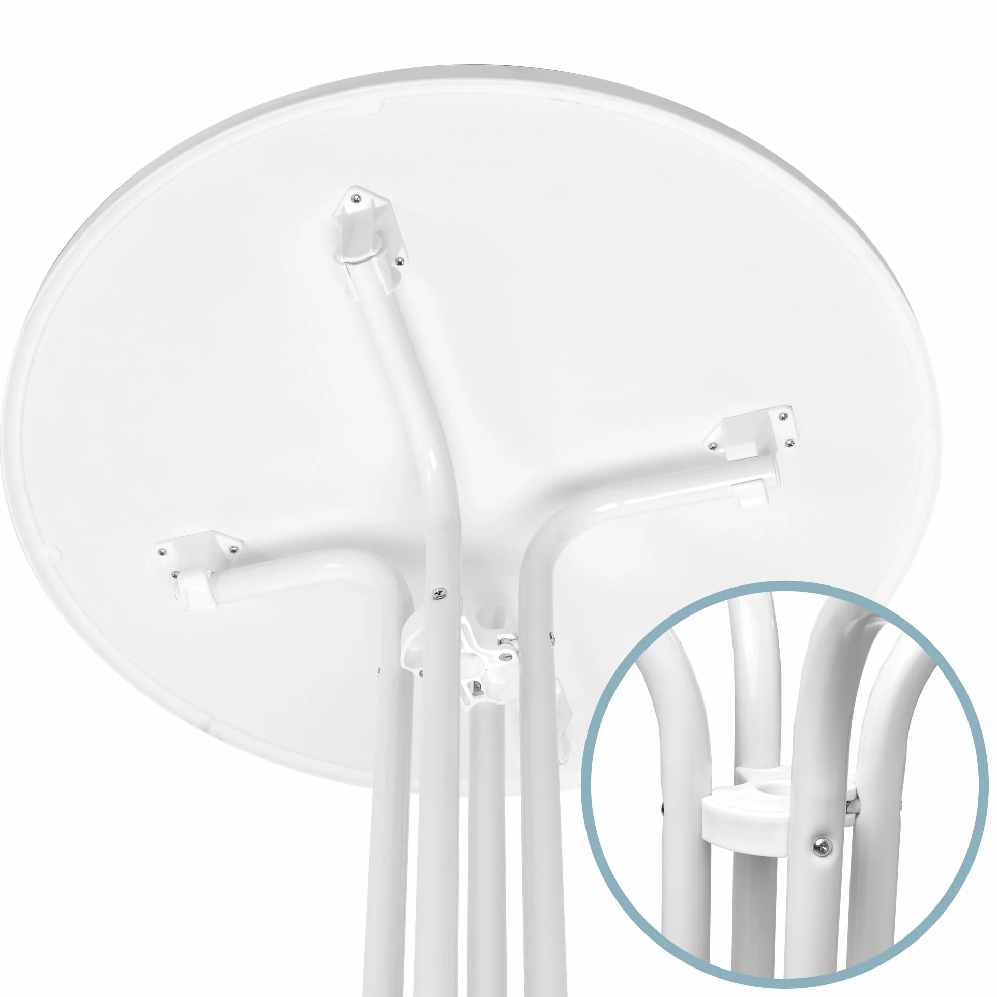 Beautissu Table Bistrot Extérieur Ronde Ø 70 cm Pliante Blanc