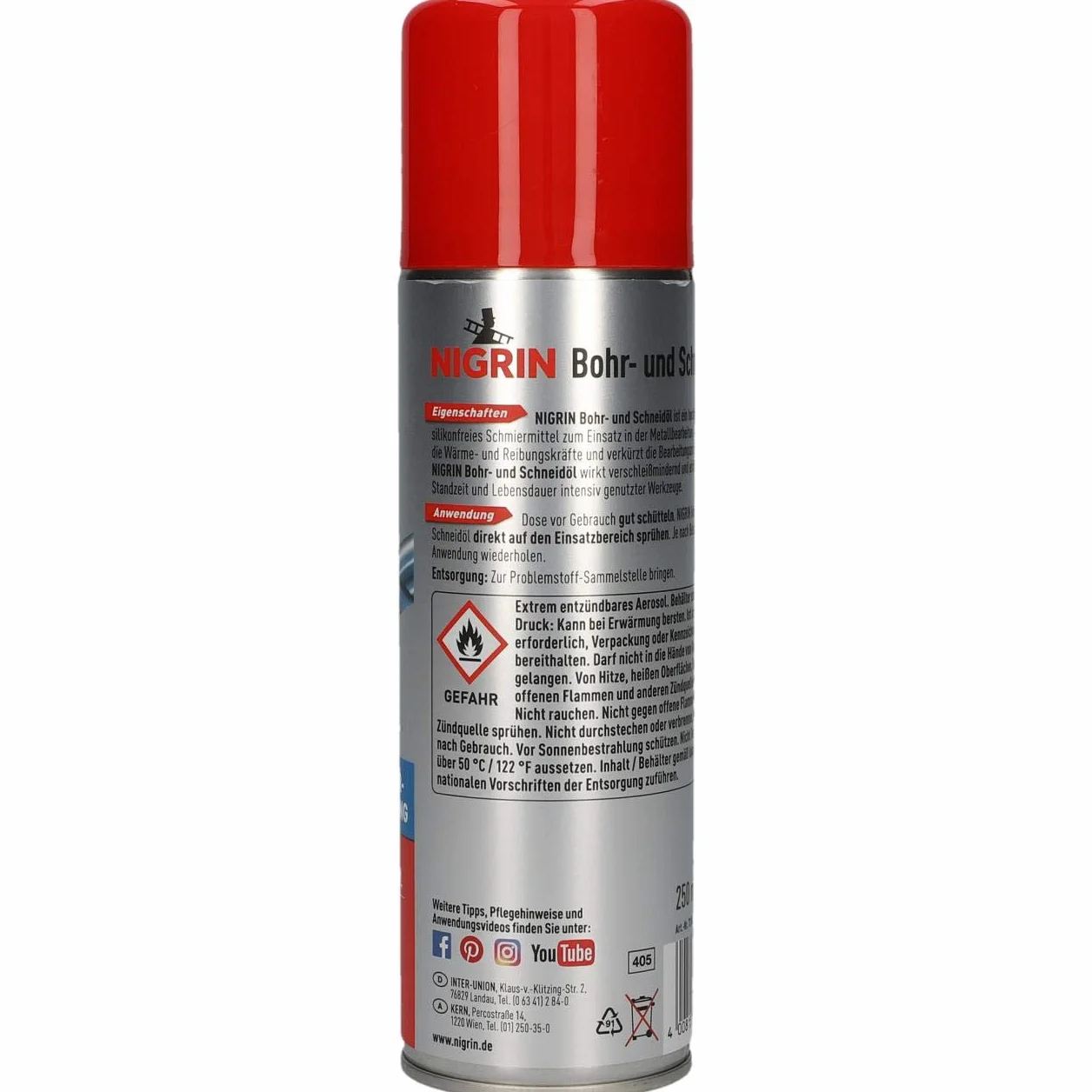 NIGRIN 72262 perçage et schneidöl, 250 ML