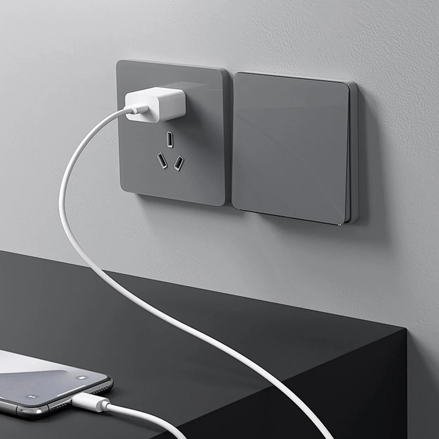 Entretoise Prise Électrique 10mm, Rallonge Boîtier Prise Unique 1 Poste, Kit Extension Durable Interrupteur Lumière Blanc