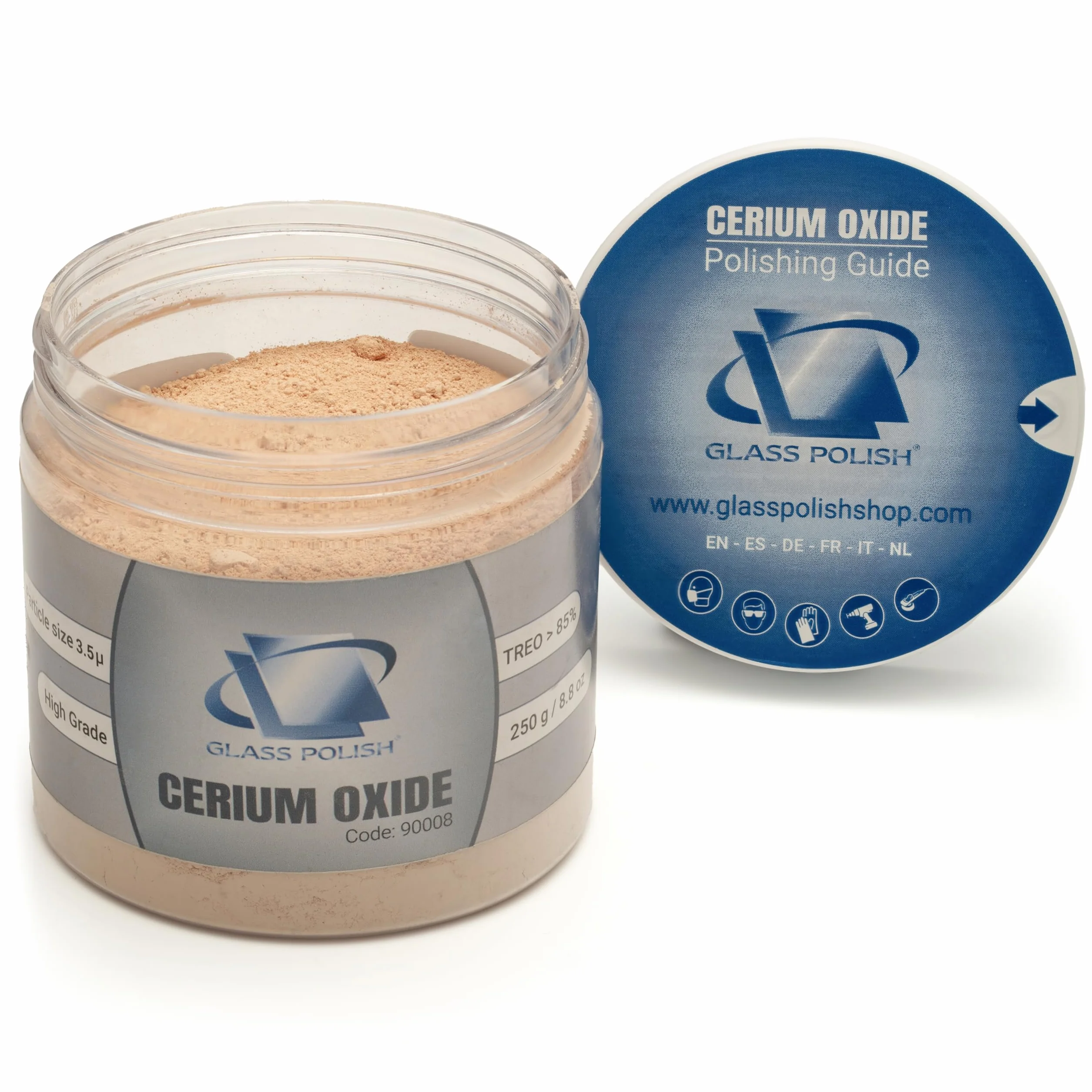 GLASS POLISH 250 g Cerium Oxide 85% Pur 3,5 Microns Composé de Polissage de Verre