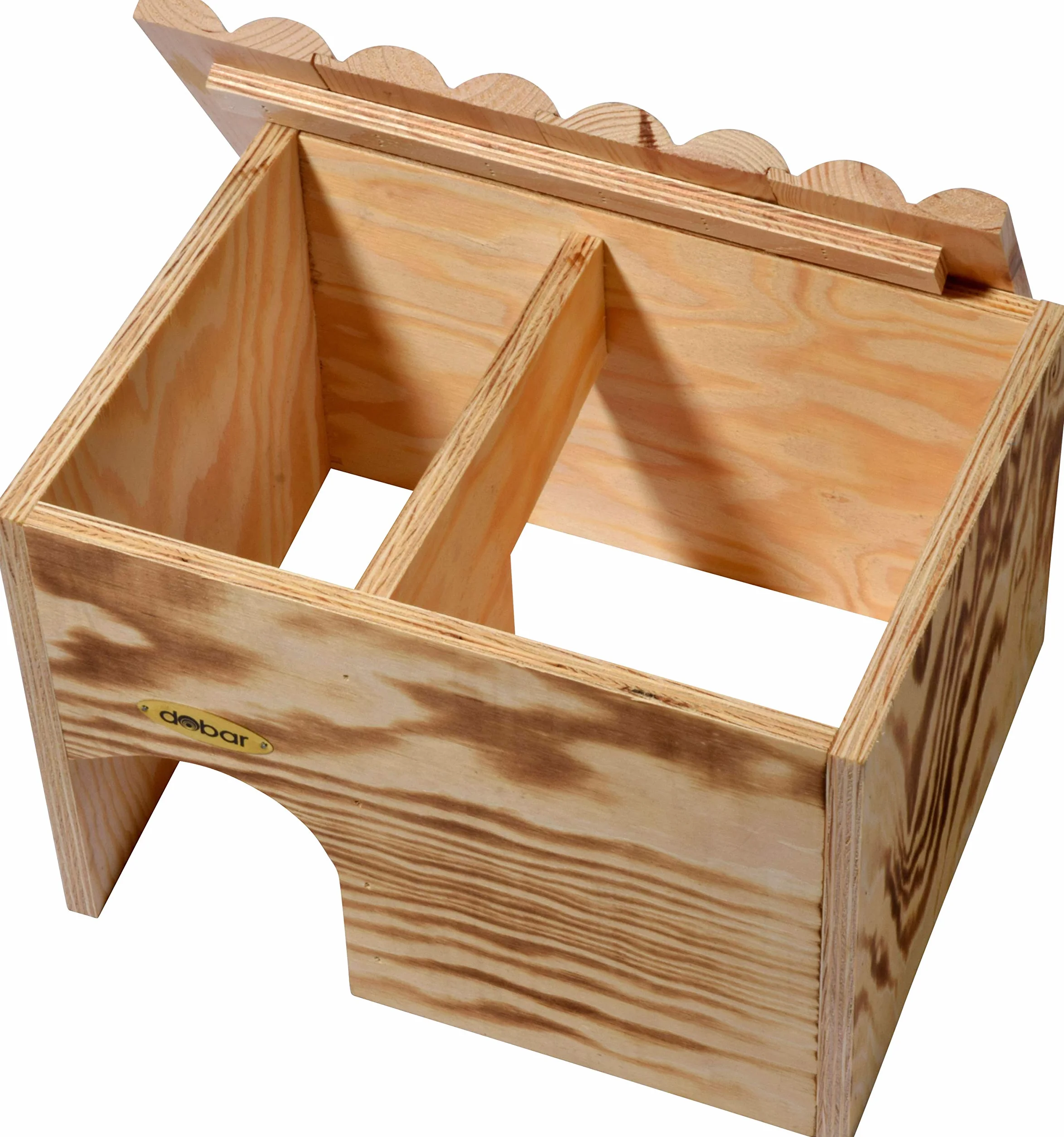 dobar Abri à hérissons en bois massif avec serrure 30,5 x 26,5 x 24 cm Flammée