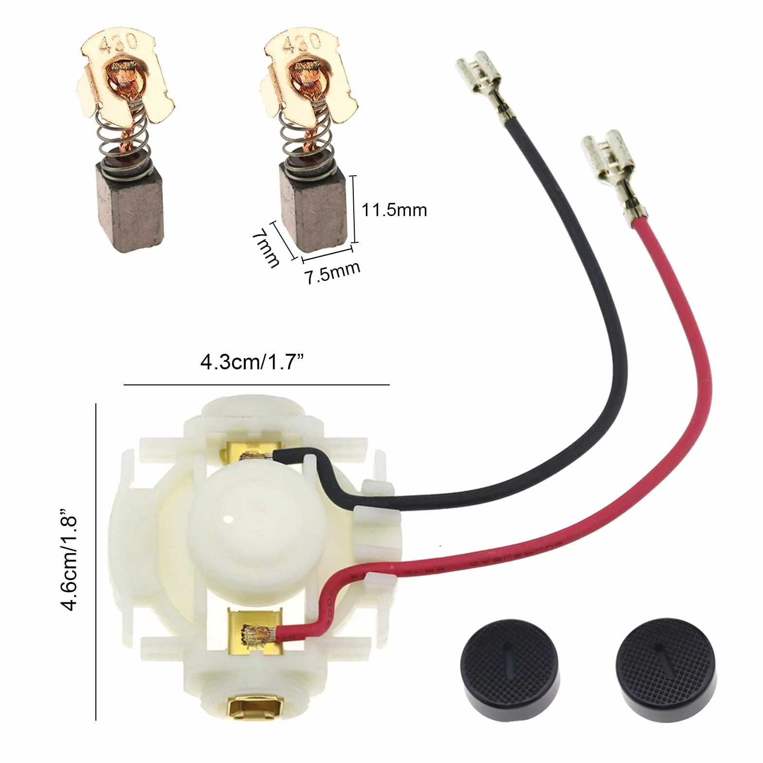 VIPMOON Balai de Charbon CB430 pour Meuleuse Makita DGA452 BGA452 BGA450 BGA402 GA400 GA400D