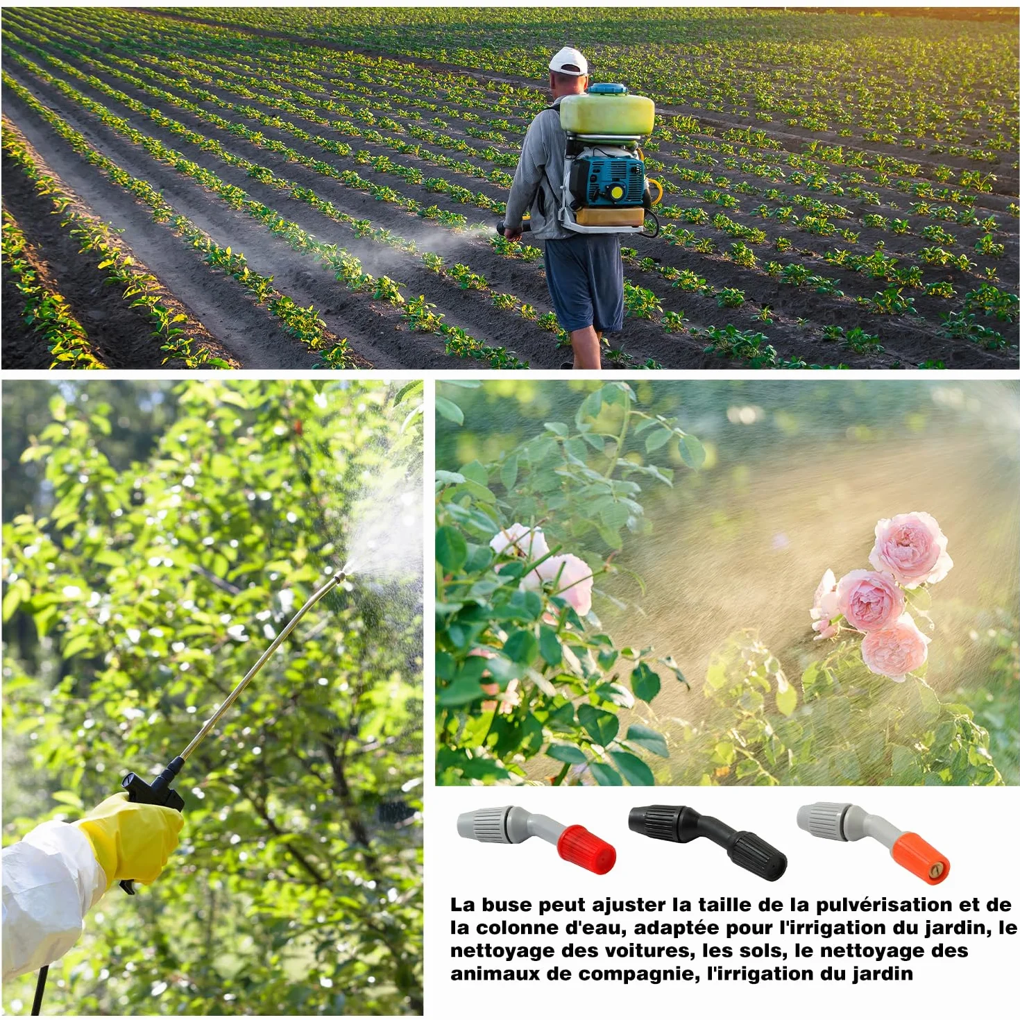 3 Plastique buses de pulvérisation, accessoires de pulvérisation d'irrigation de jardin,Accessoires De Remplacement De Pulvérisateur, pour l'arrosage et le nettoyage