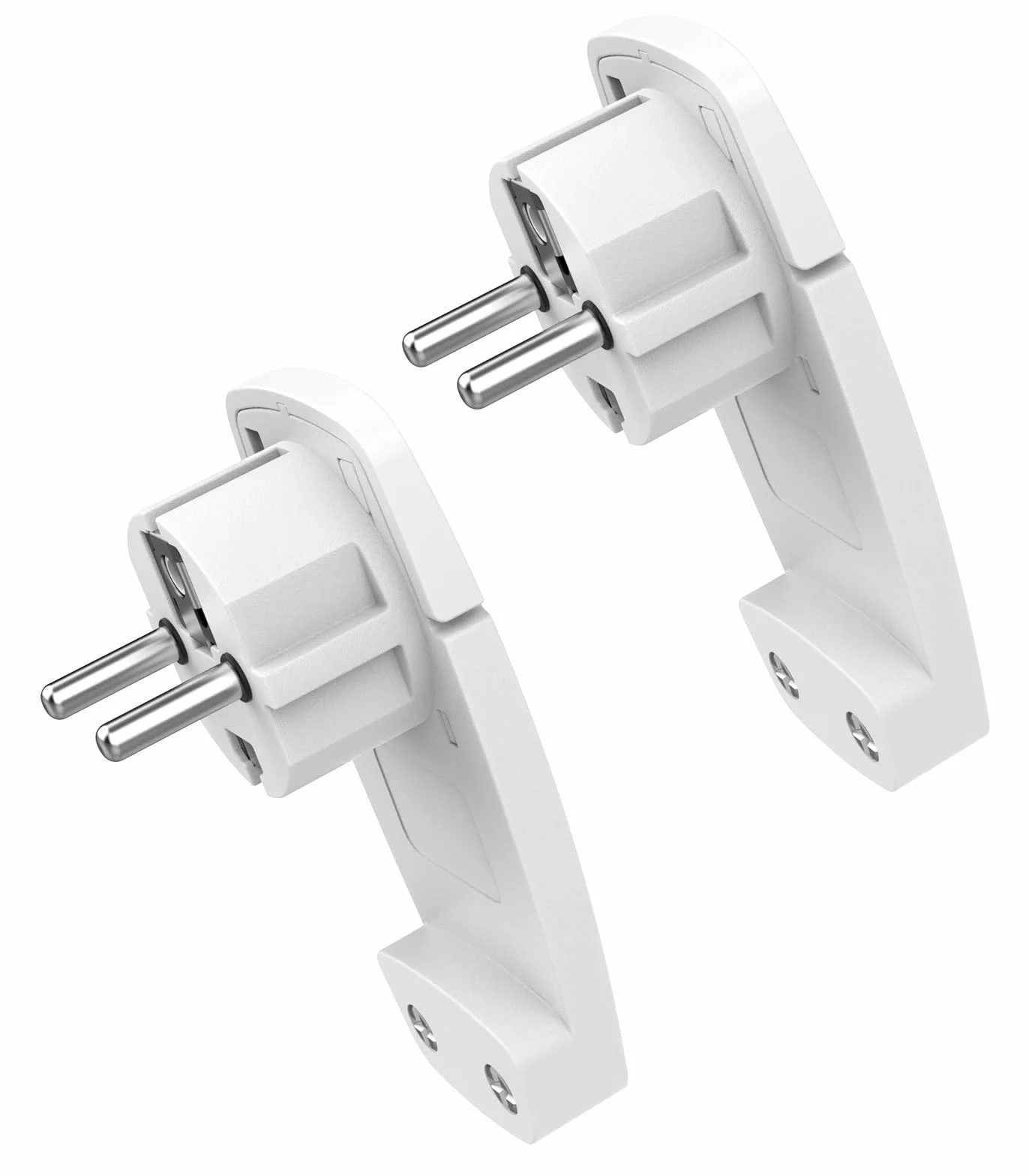 Prise Extra Plate Blanche 2 Pièces Schuko IP20 250V 16A avec Poignée Rabattable