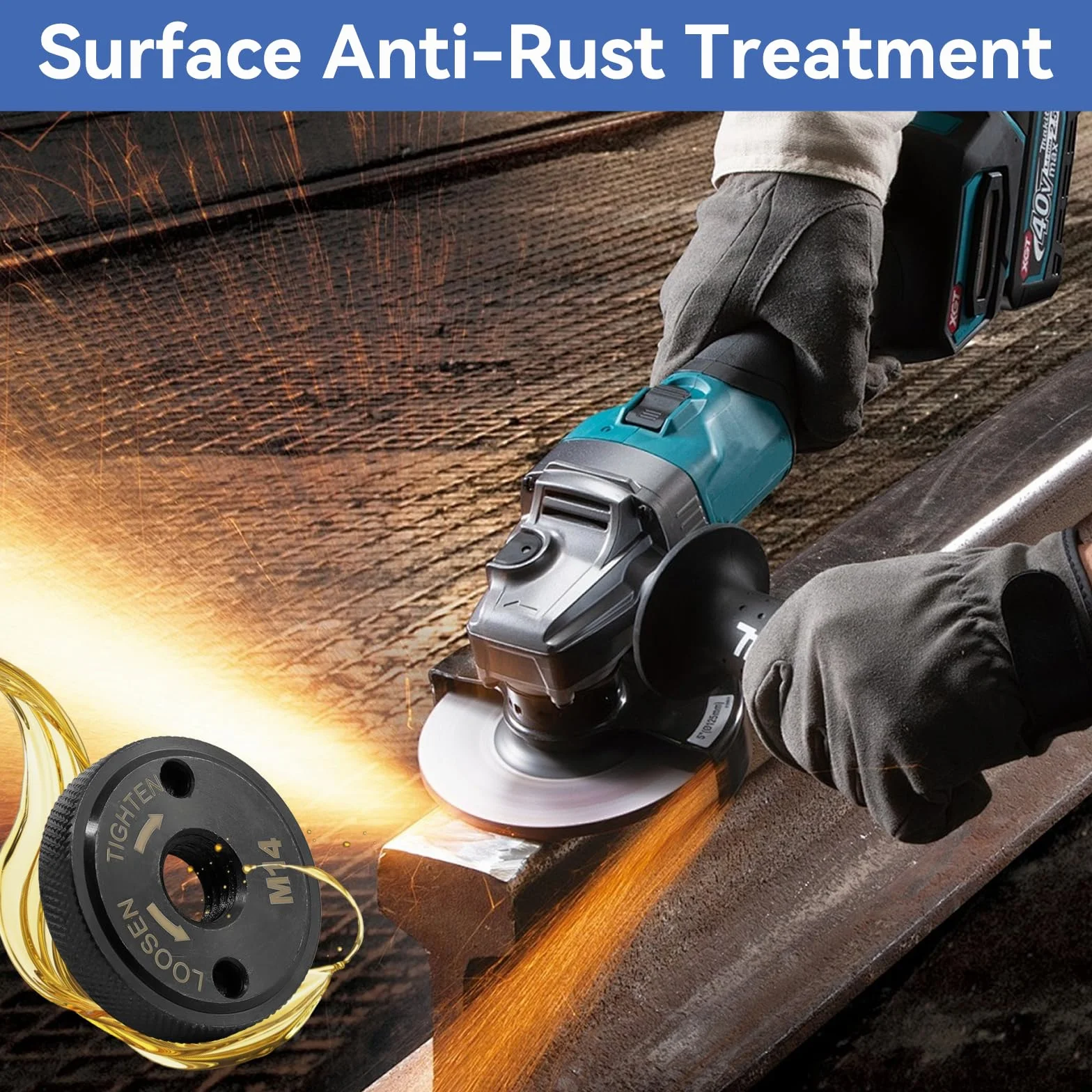 Écrous de serrage rapide M14 noirs pour meuleuse d'angle Makita Dewalt AEG