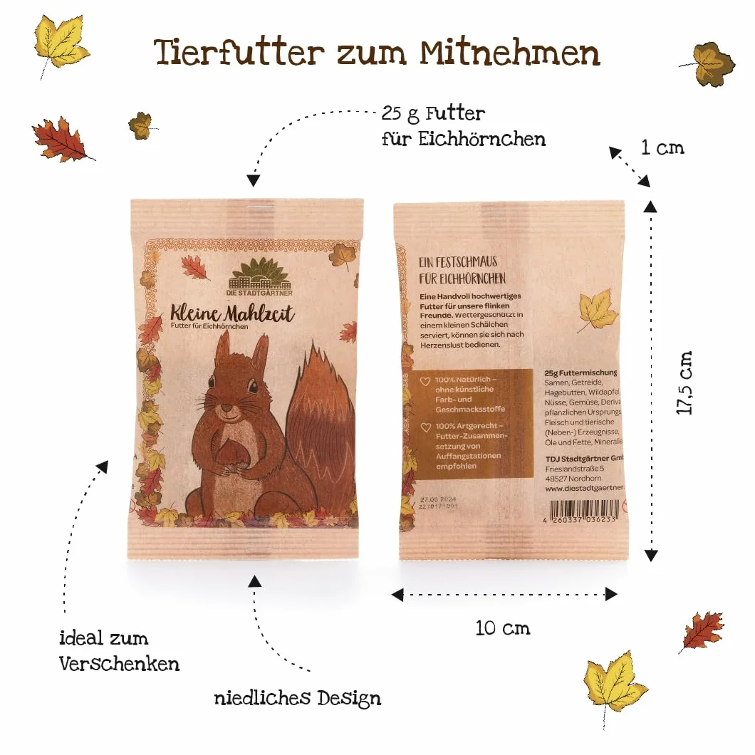 Die Stadtgärtner Petit repas - Nourriture pour écureuils - Contient des noisettes, des noix, des cynorrhodons, des raisins secs et des noix de cèdre - Nourriture naturelle pour les écureuils