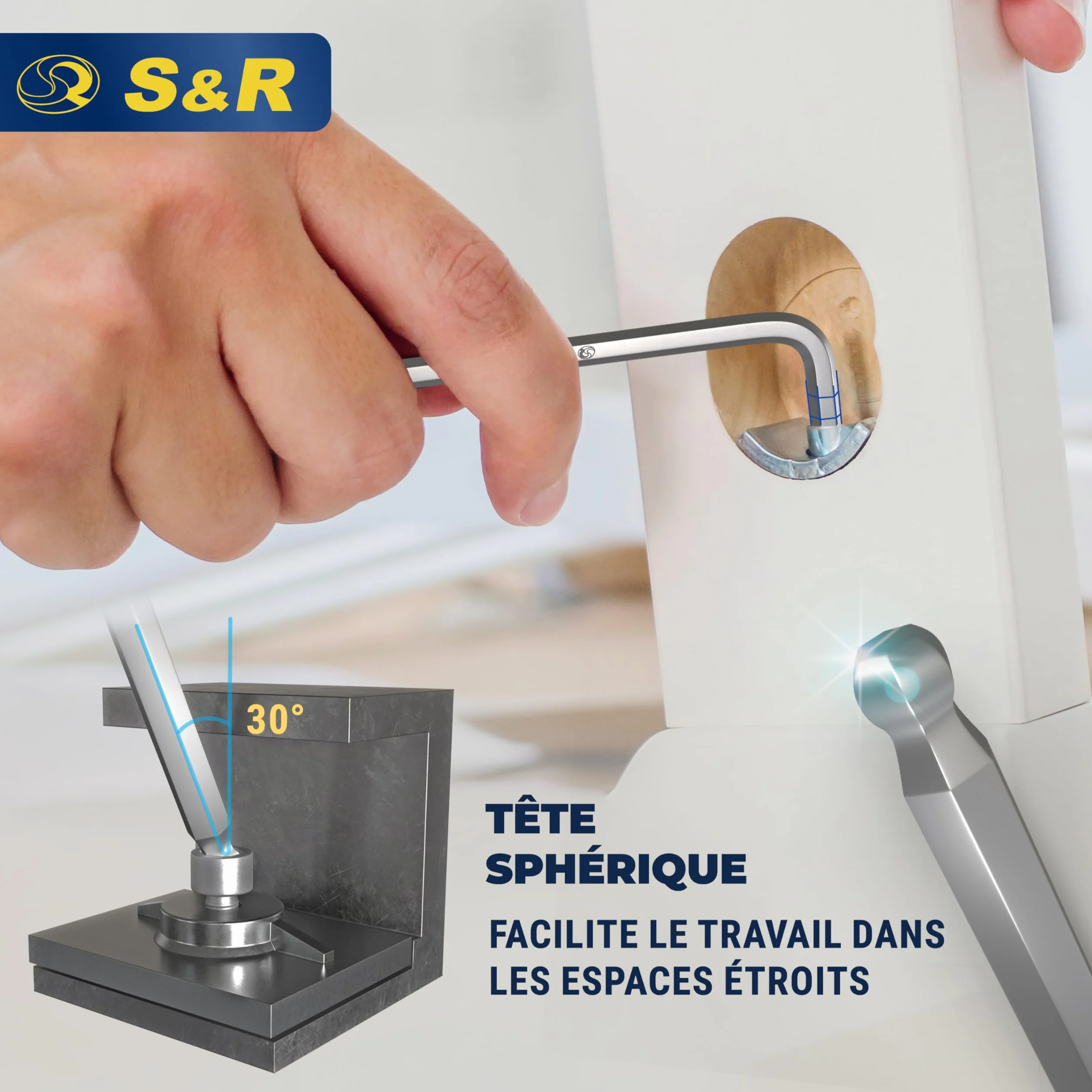 S&R Cle Allen Jeu de Clés Allen Longues Btr Six Pans mâle 13 pcs 1,27-10 mm Clés Hexagonale