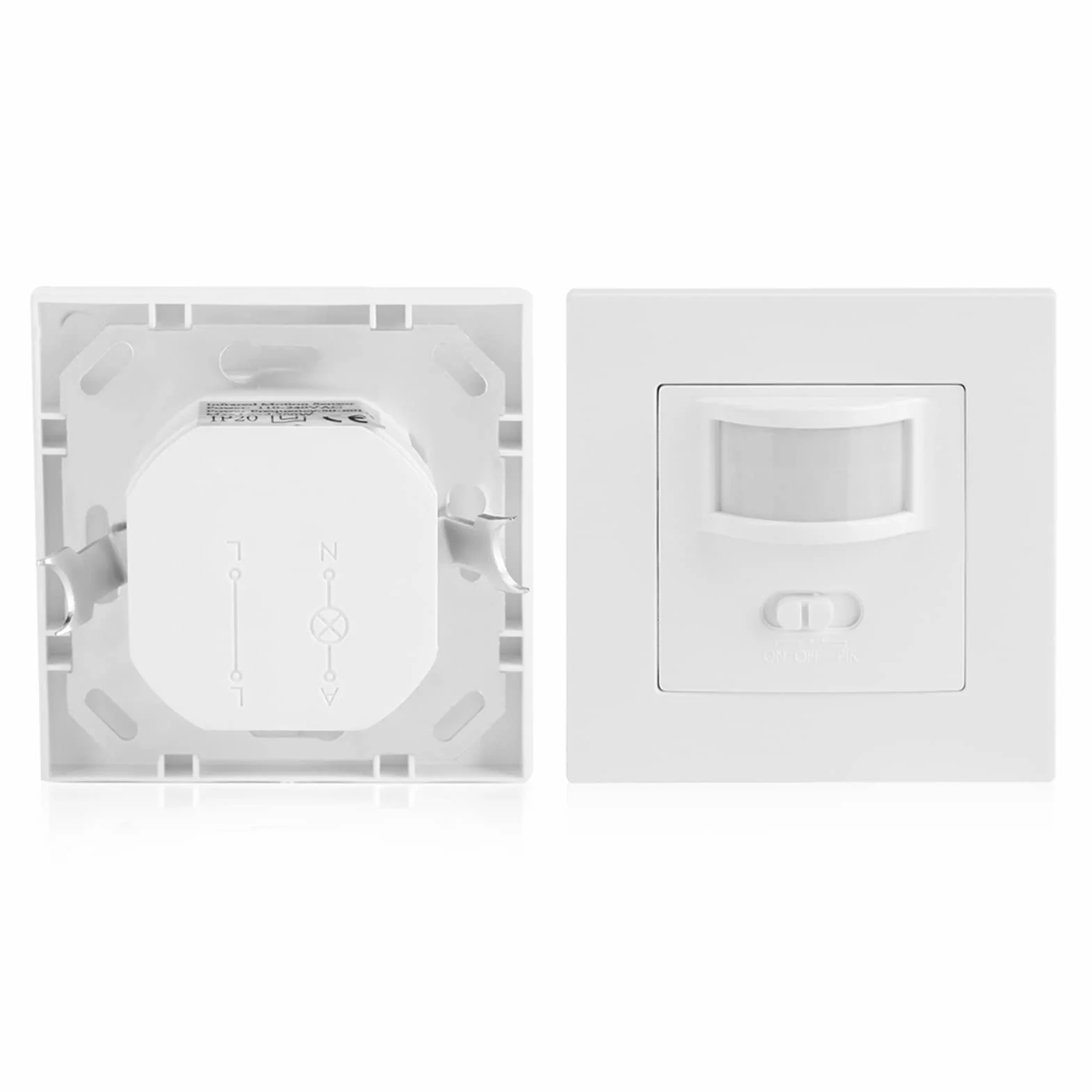 Commutateur de Capteur PIR Infrarouge AC 110V-240V Encastré pour Lampe Murale