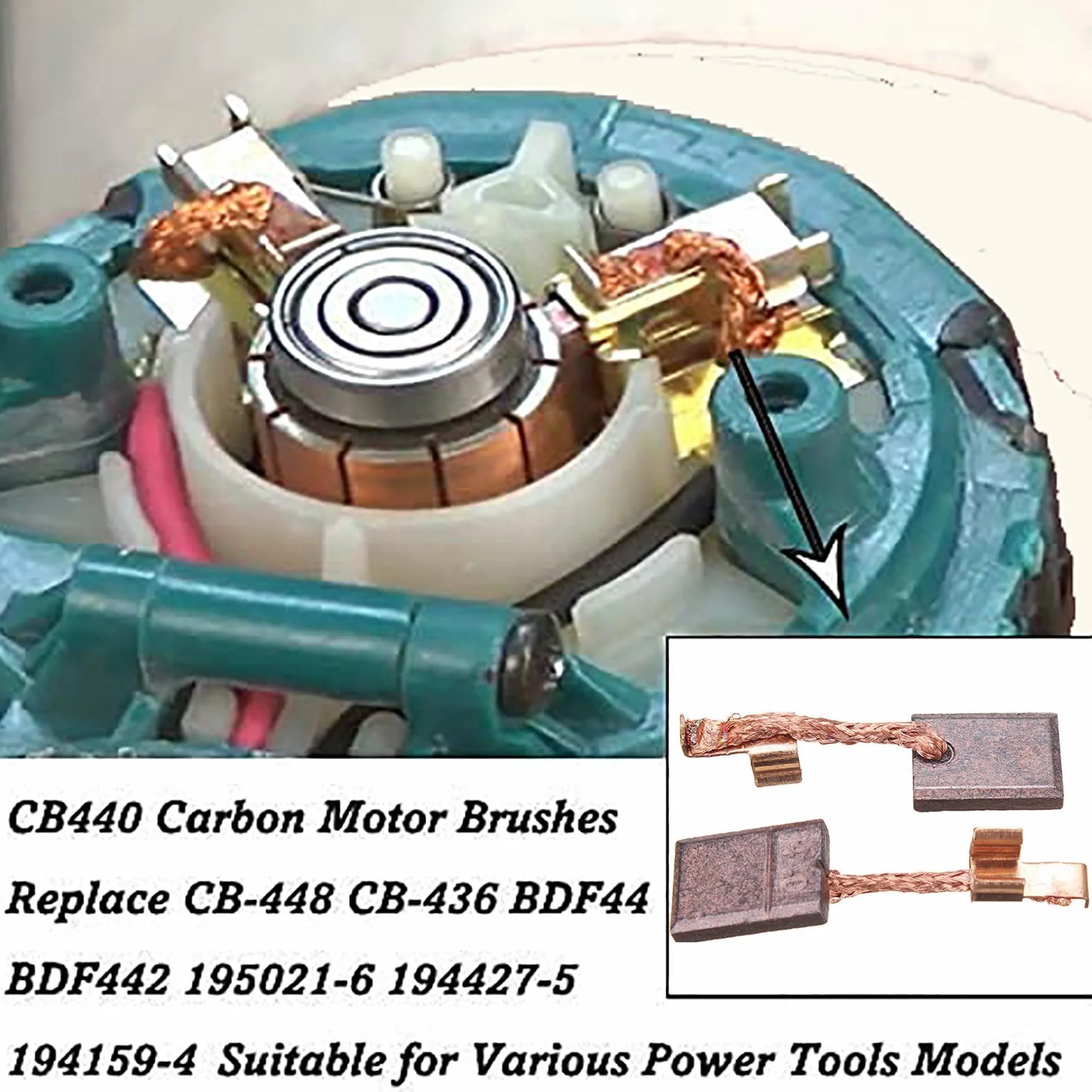 Makita 14.4V 18V Cb-440 Brosse de Charbon 10 Pièces pour Perceuse Meuleuse