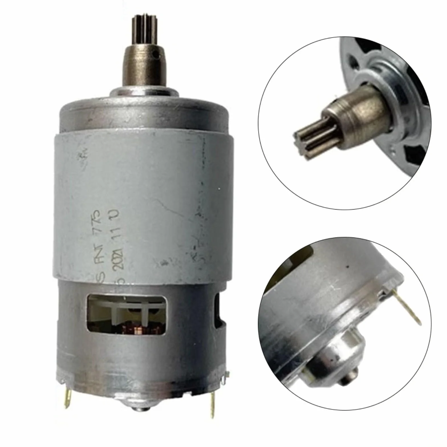 Moteur de perceuse 18 V 775 DC, moteur de rechange pour outils électriques argenté