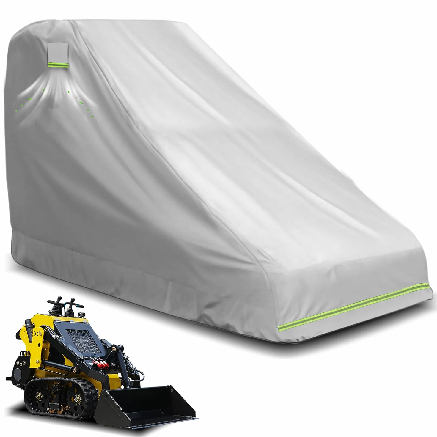 Housse de protection pour chargeuse sans cabine – Housse de pluie pour chargeuse compacte Bobcat MT100/Kubota SCL1000/New Holland C314, housse de chargeuse Dupont Oxford avec bandes réfléchissantes