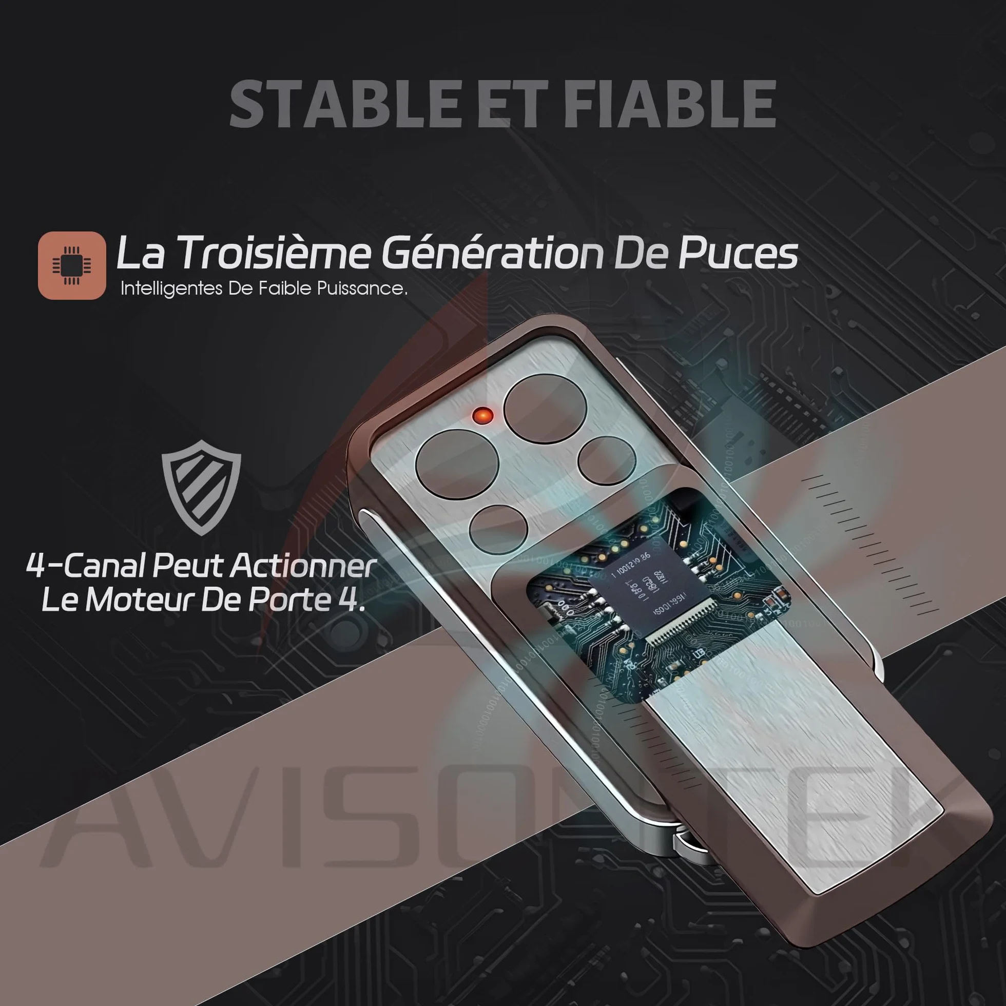Avidsen Télécommande Motorisation Portail Porte de Garage Lot de 3 114253