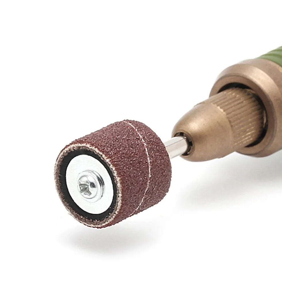Cylindres Ponceuse Abrasifs Manches Ponceuse Tambour 60 120 320 Grain avec Kit Rotant 4 Mandrins Tubulaires