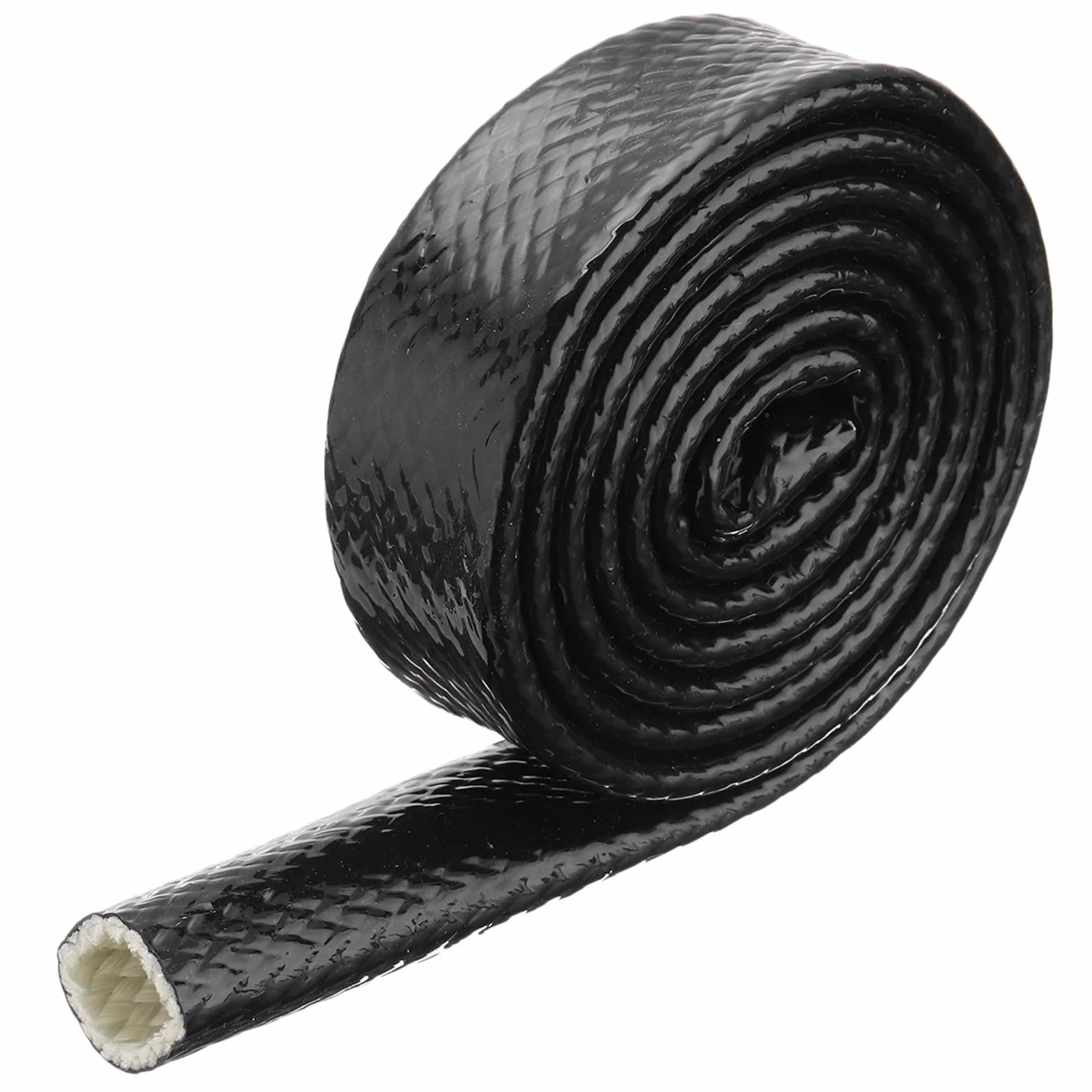 Gaine de Protection Thermique en Fibre de Verre Revêtue de Silicone 0,8" ID 3,3ft Noir