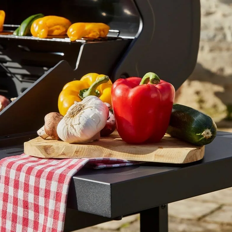 BRASERO BY FAVEX – Barbecue gaz Spring II 3 brûleurs – Surface mixte grille & plancha fonte – 9,95 kW – EASY CLEAN™ – Tablettes rabattables - Jusqu'à 10 convives