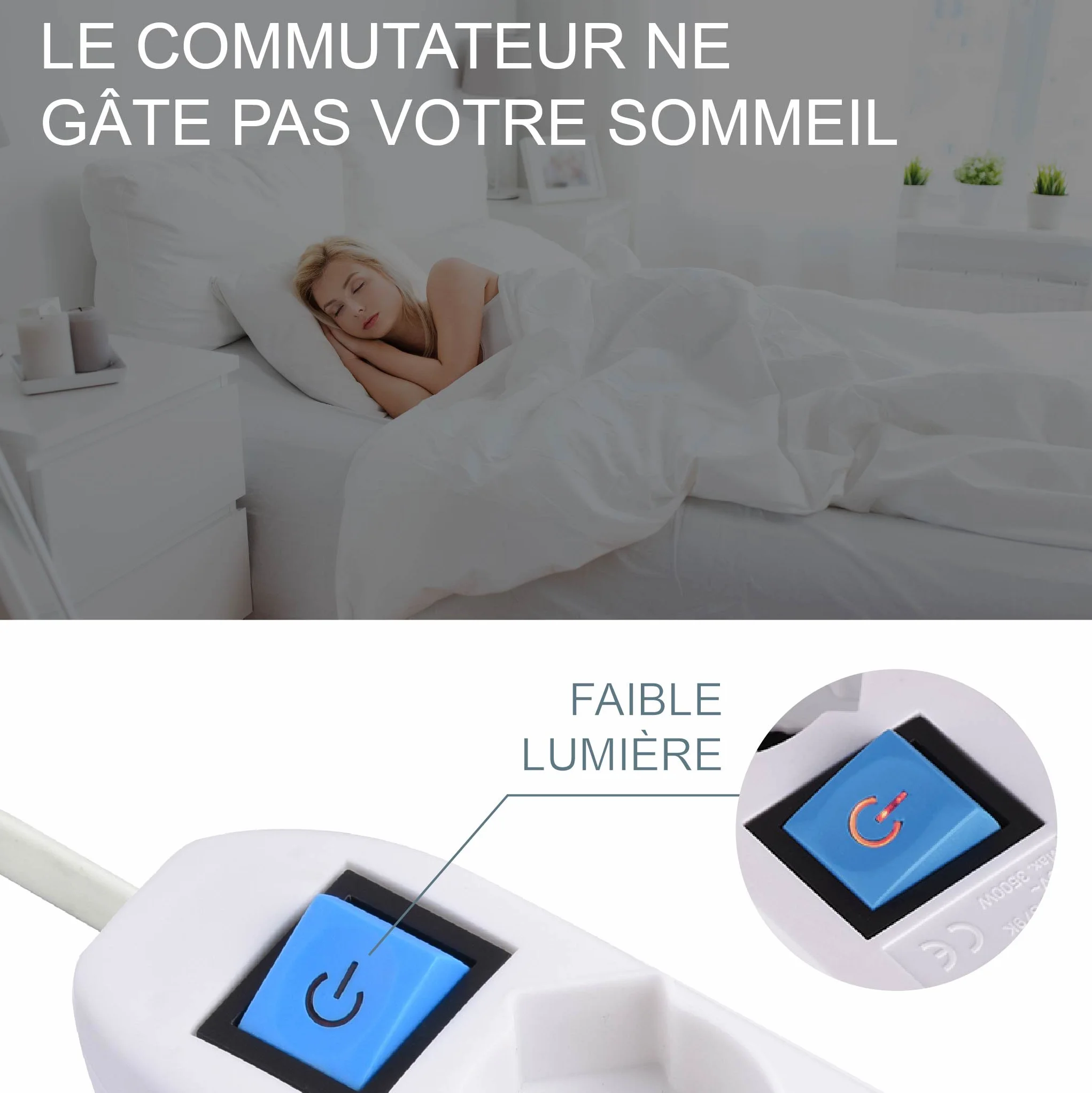 Electraline 32055 Bloc Multiprise 8 Prises avec Interrupteur Câble 1,5m