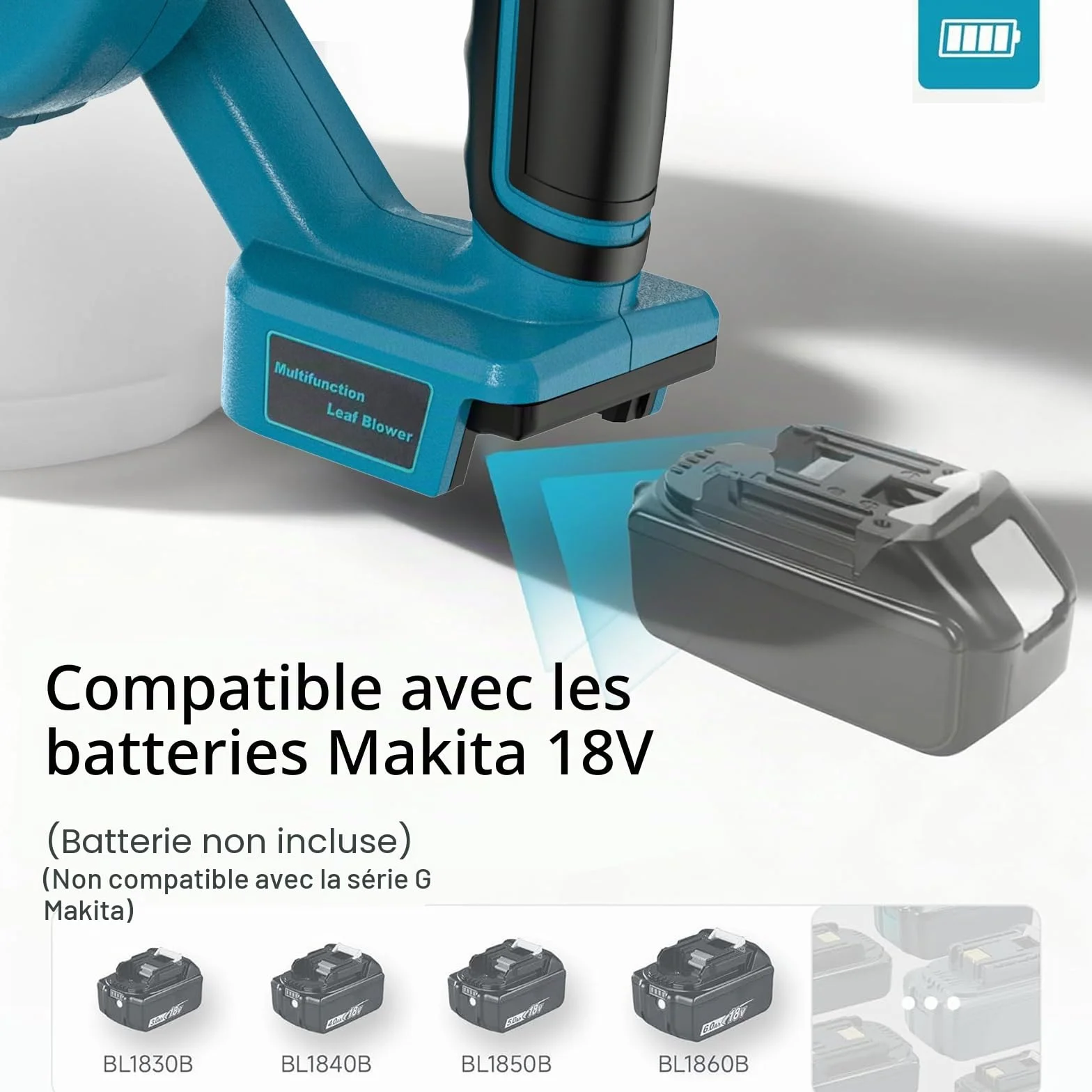 Waitley Souffleur sans Fils 18V pour Batterie Makita Jardin Entrée