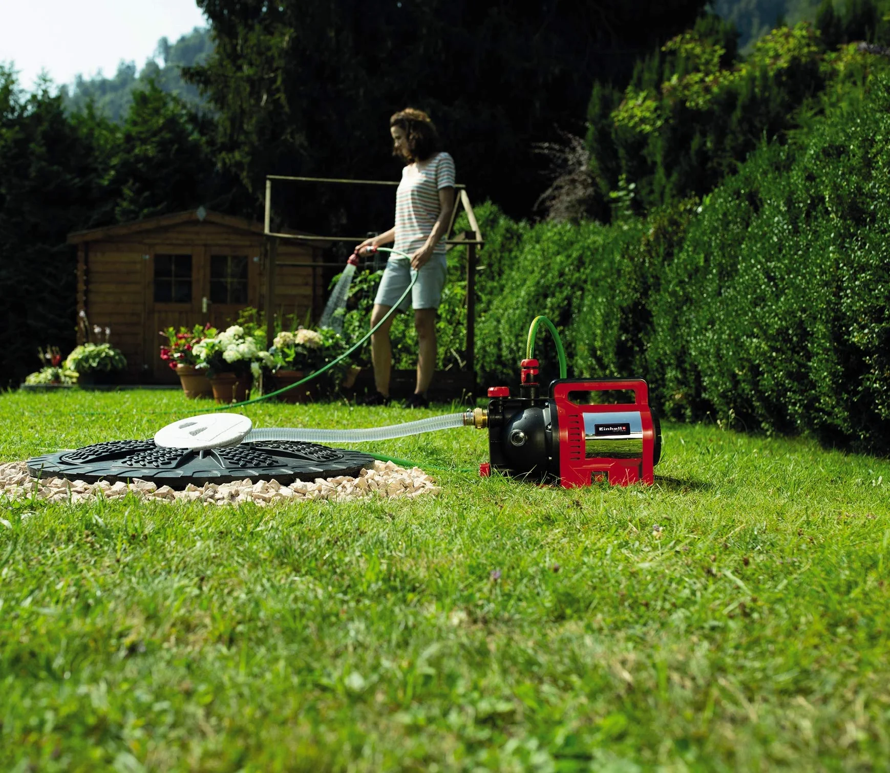 Einhell Pompe d'arrosage GC-GP 1250 N 1250 W indicateur niveau d'eau protection gel