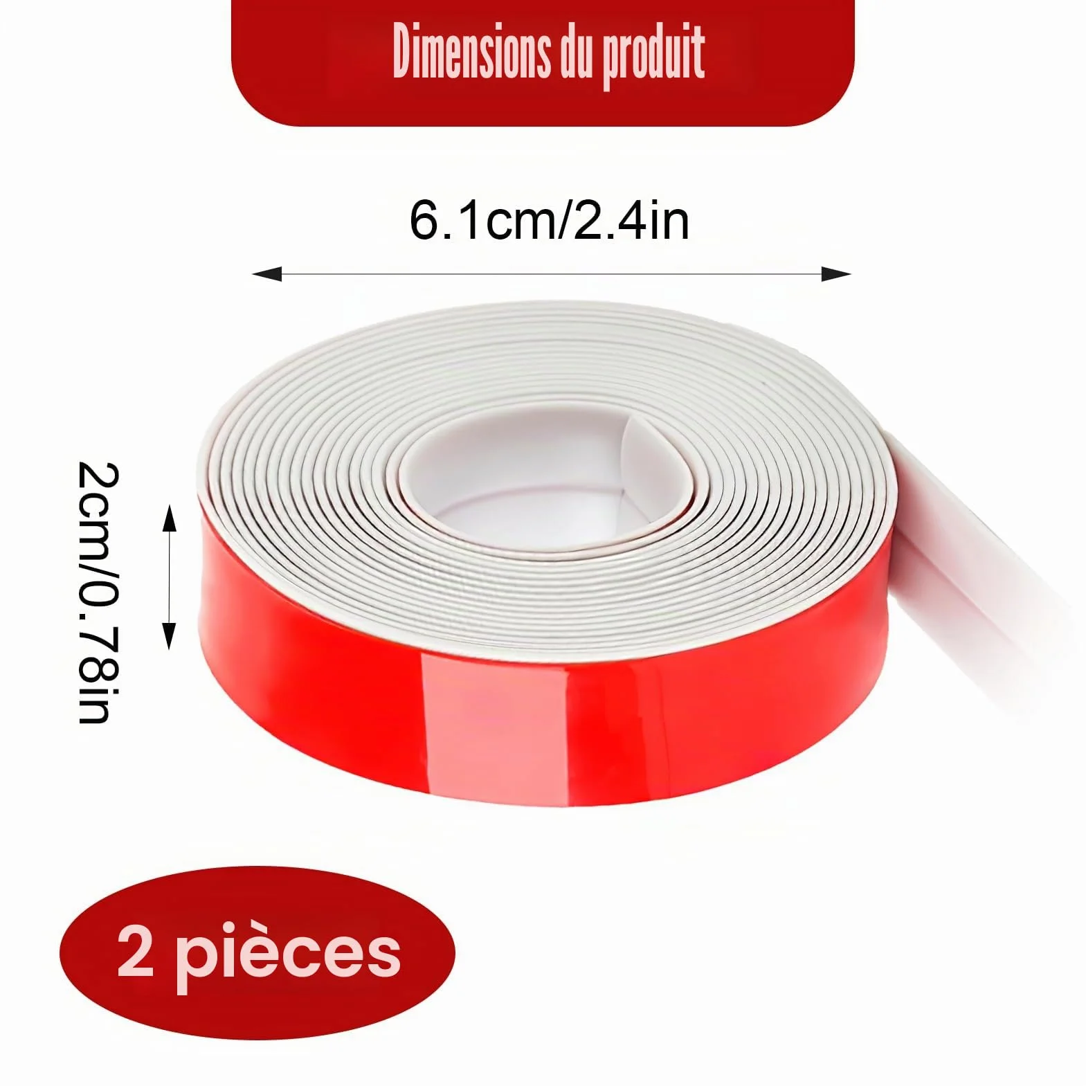 Ruban Adhésif Joint Salle de Bain, Bande Calfeutrage Anti-Moisissure 3.2M x 2.2cm, Blanc