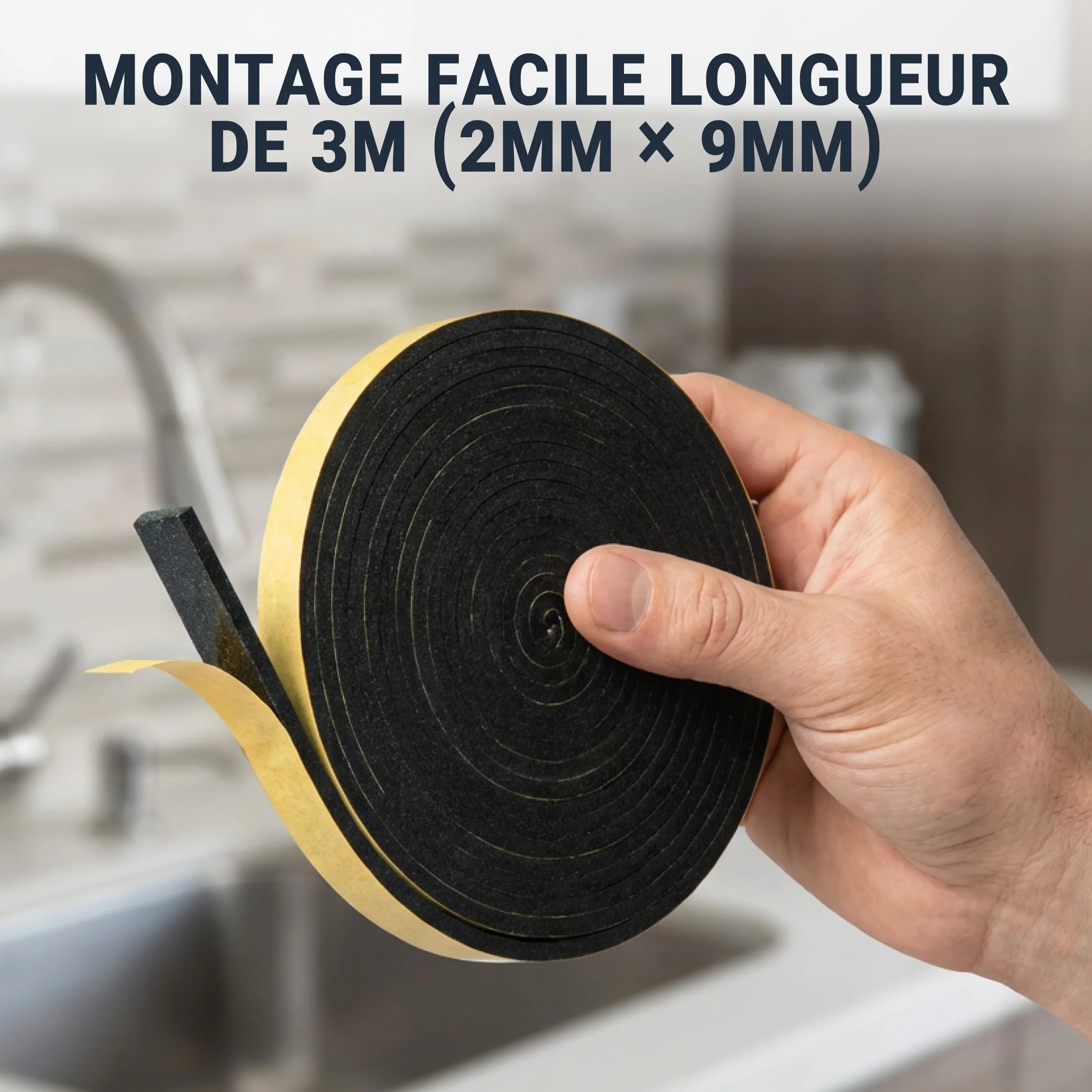 Bande d'étanchéité 3m 9mm x 2mm pour table de cuisson Ceranfeld