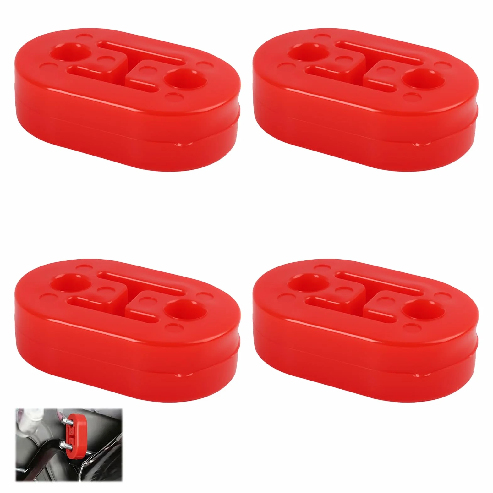 4 Pièces Cintre Support D'échappement de Voiture 2 Trous, Supports Universels en Caoutchouc 12 mm