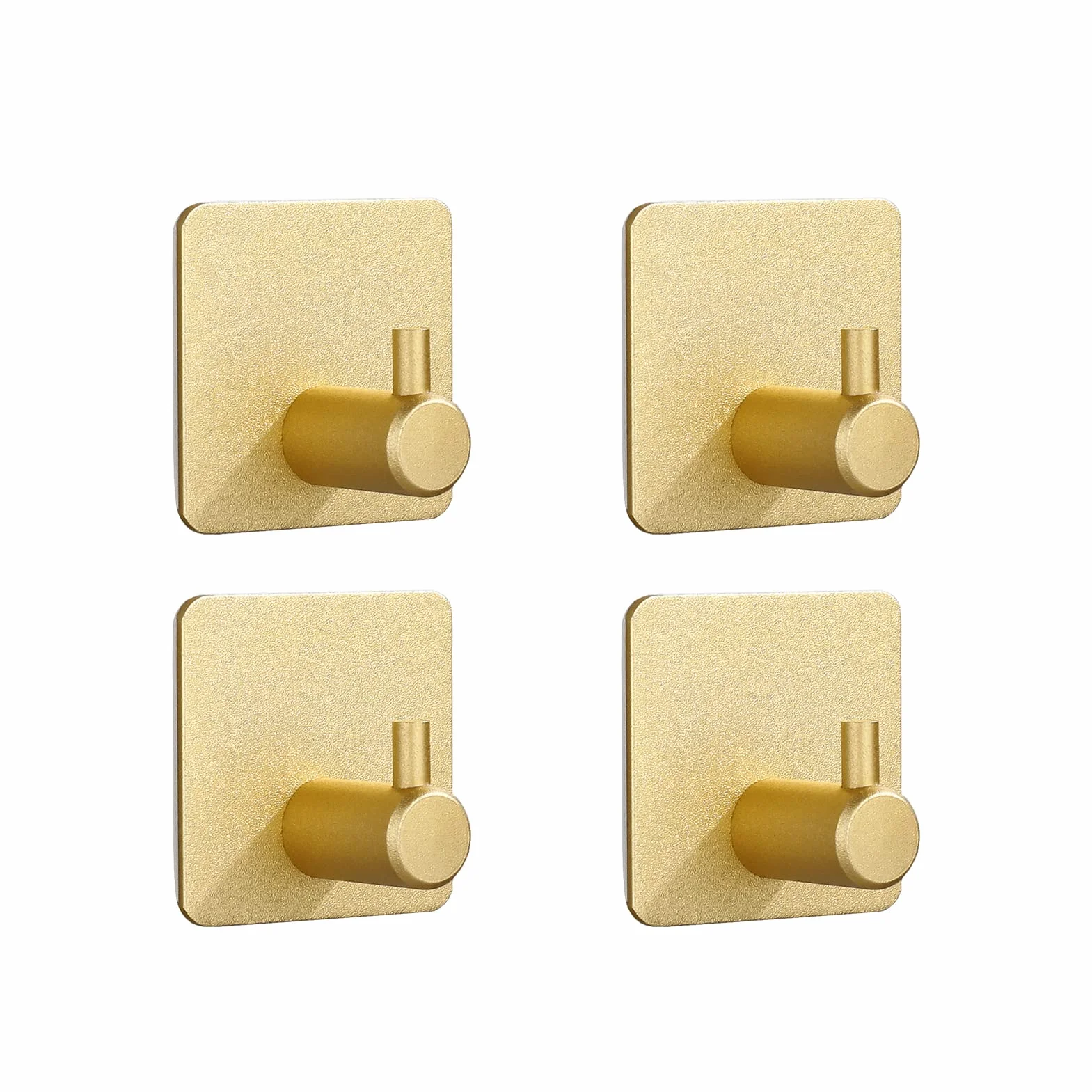 Crochets Auto-Adhésifs Solides pour Manteaux Lot de 4 Ventouse Doré