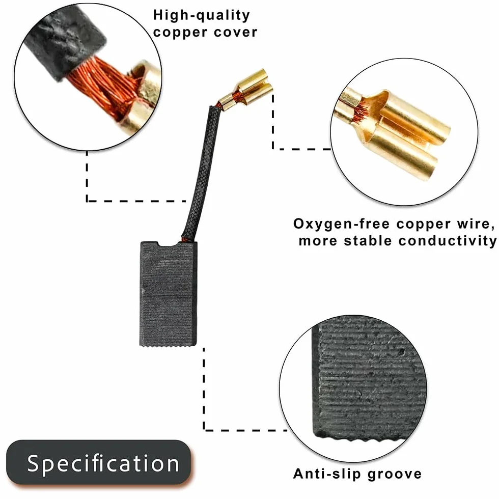 Balais de charbon moteur 6x12x22mm pour perceuses Titan TTB278SDS TTB631SDS TTB572SDS TTB571SDS