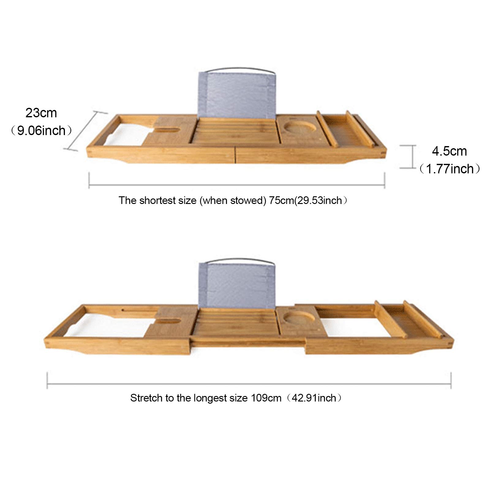 Extendable Bamboo Bath Caddy for Elevated Relaxation
