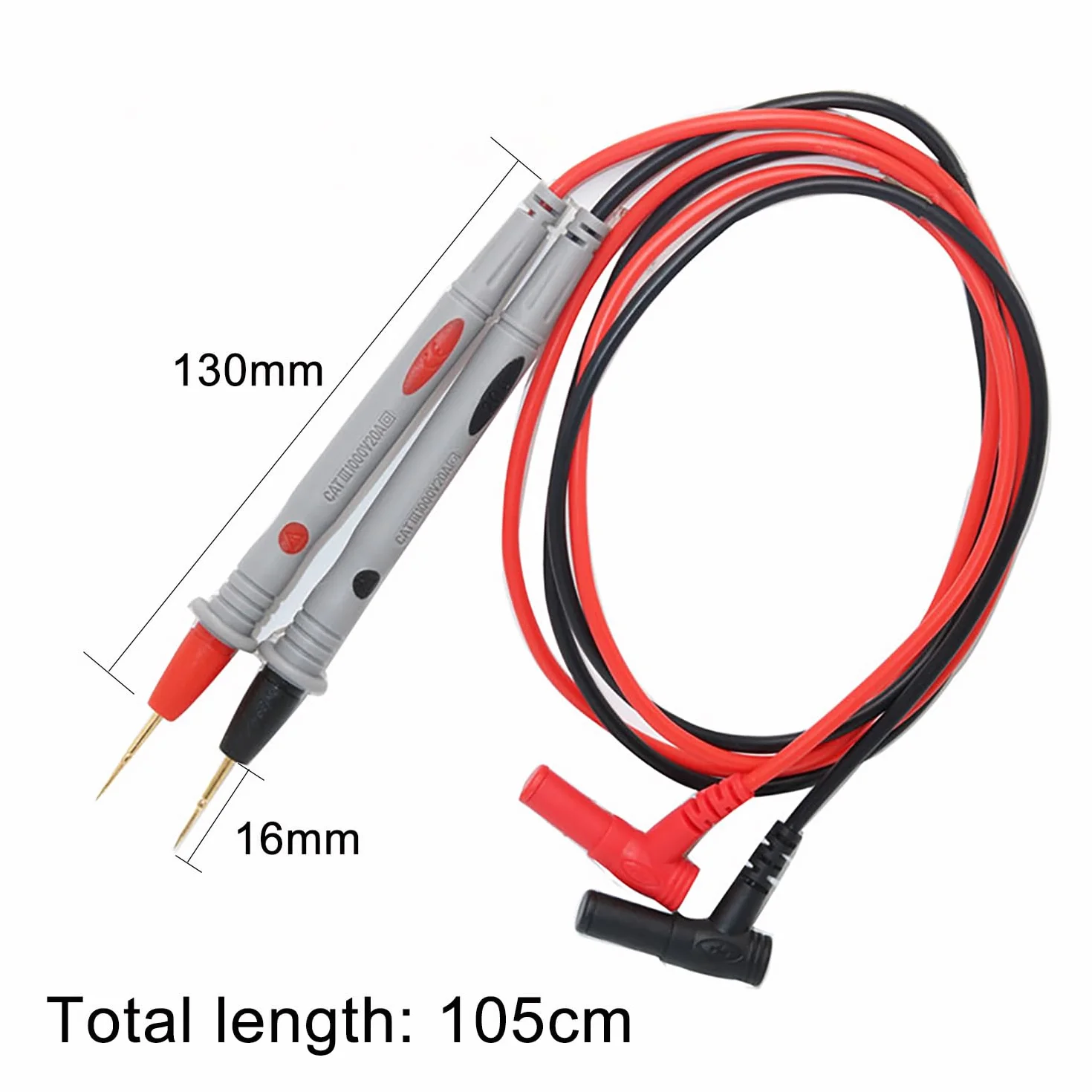 Multimètre 1000V 20A, Kit de Pointes de Mesure, Cordon Silicone 1m, Double Isolation