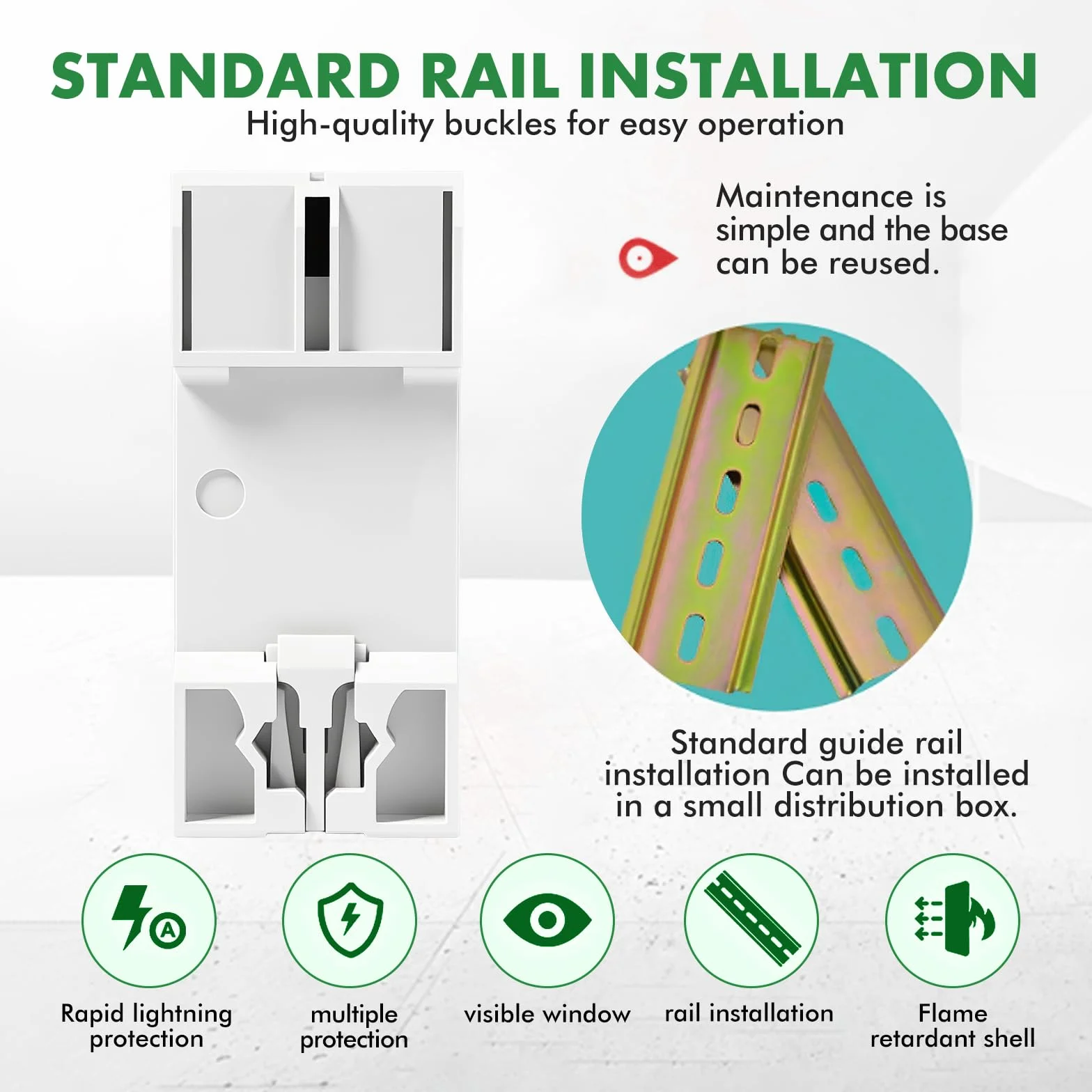 Jadeshay Disjoncteur différentiel 30mA 40A 2 Pôles RCCB Type A Protection fuites AC230V IP20