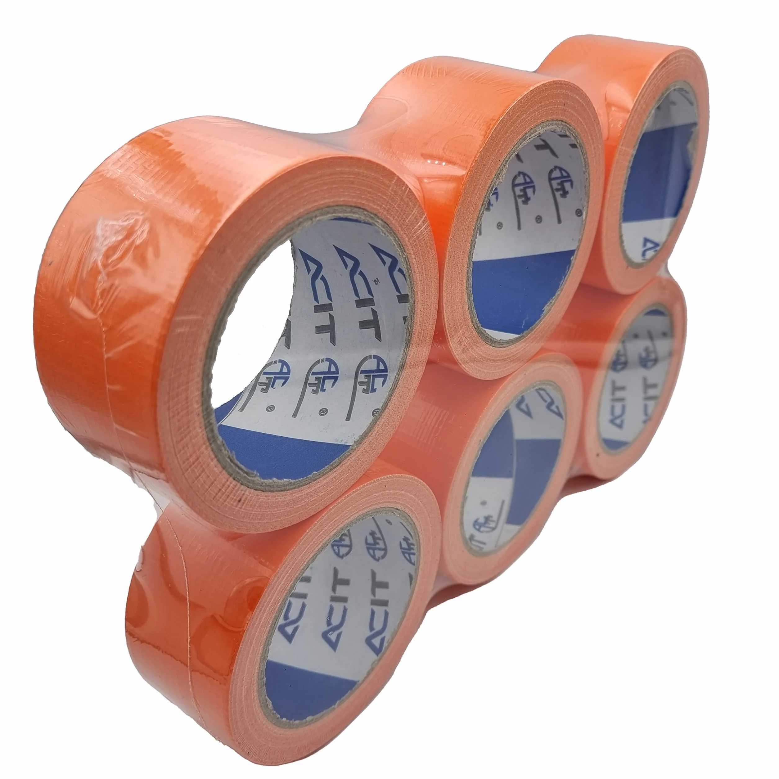 Ruban Toilé Américain Orange 50mm x 25m Lot de 6 Rouleaux