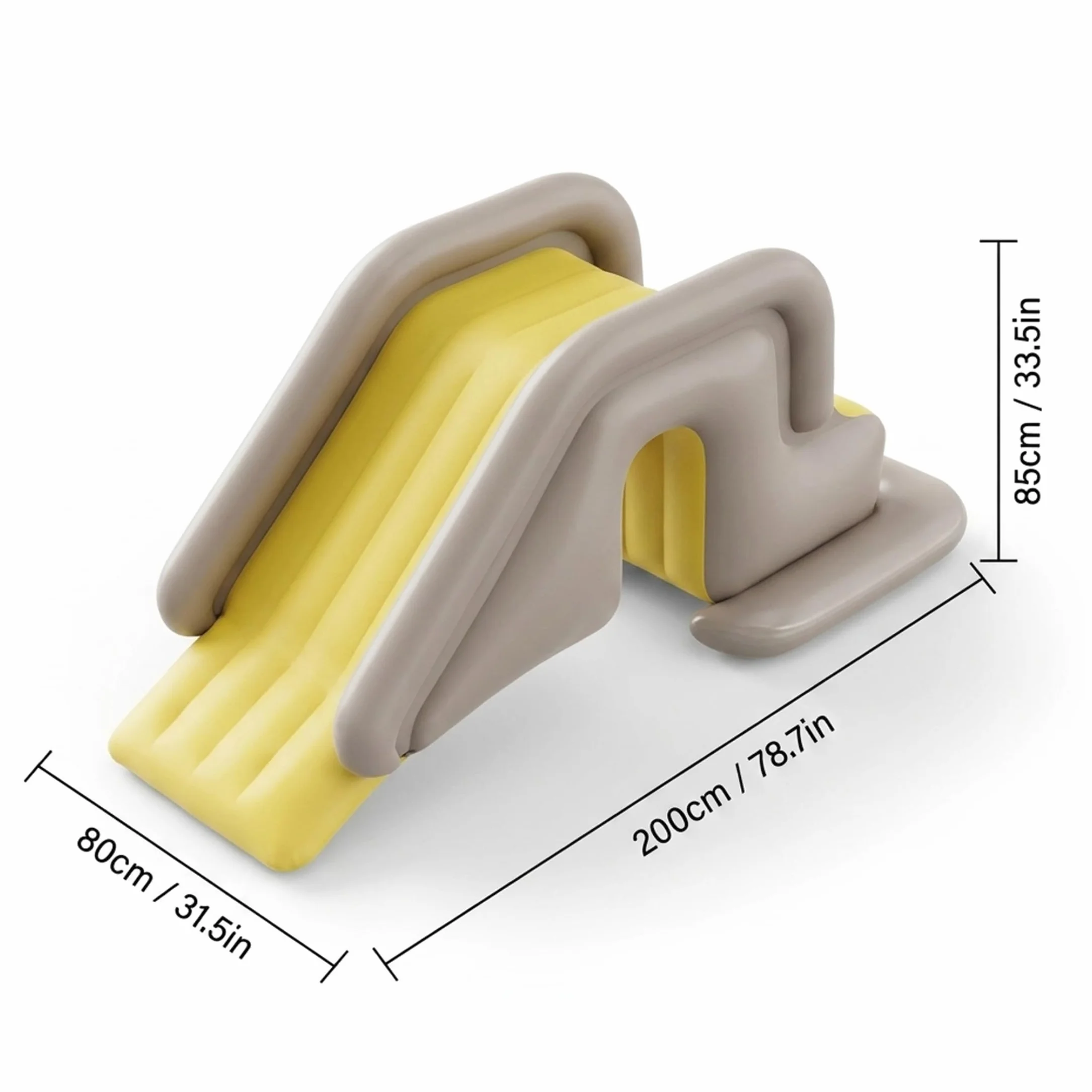 Toboggan de piscine gonflable, toboggan de piscine avec large base remplissable d'eau - Installation et rangement faciles PVC intérieur/extérieur pour enfants et adultes (kaki, avec pompe à pied), na