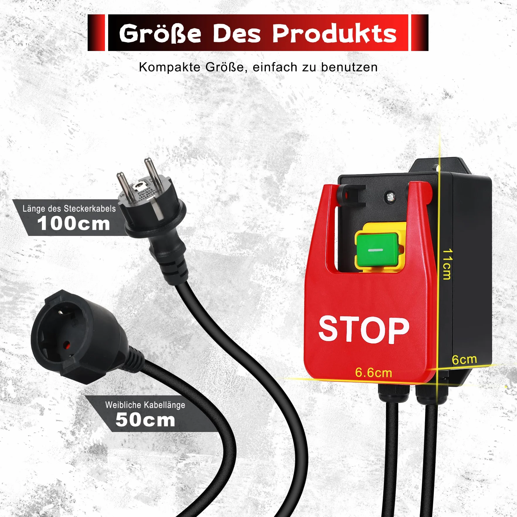 Monophasé 220 V Interrupteur de Sécurité avec prise pour table de fraisage stop