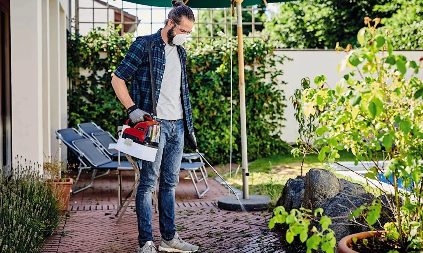 Einhell GE-WS 18/35 Li-Solo Power X-Change Pulvérisateur à Pression sans Fil 18V Pompe Automatique Réservoir Transparent