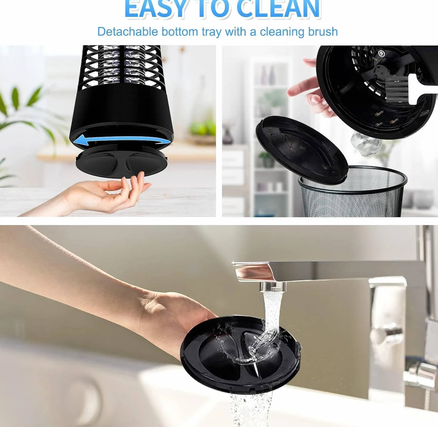 Lampe Anti Moustique Électrique 30m², Piège à Insectes Volants Intérieur