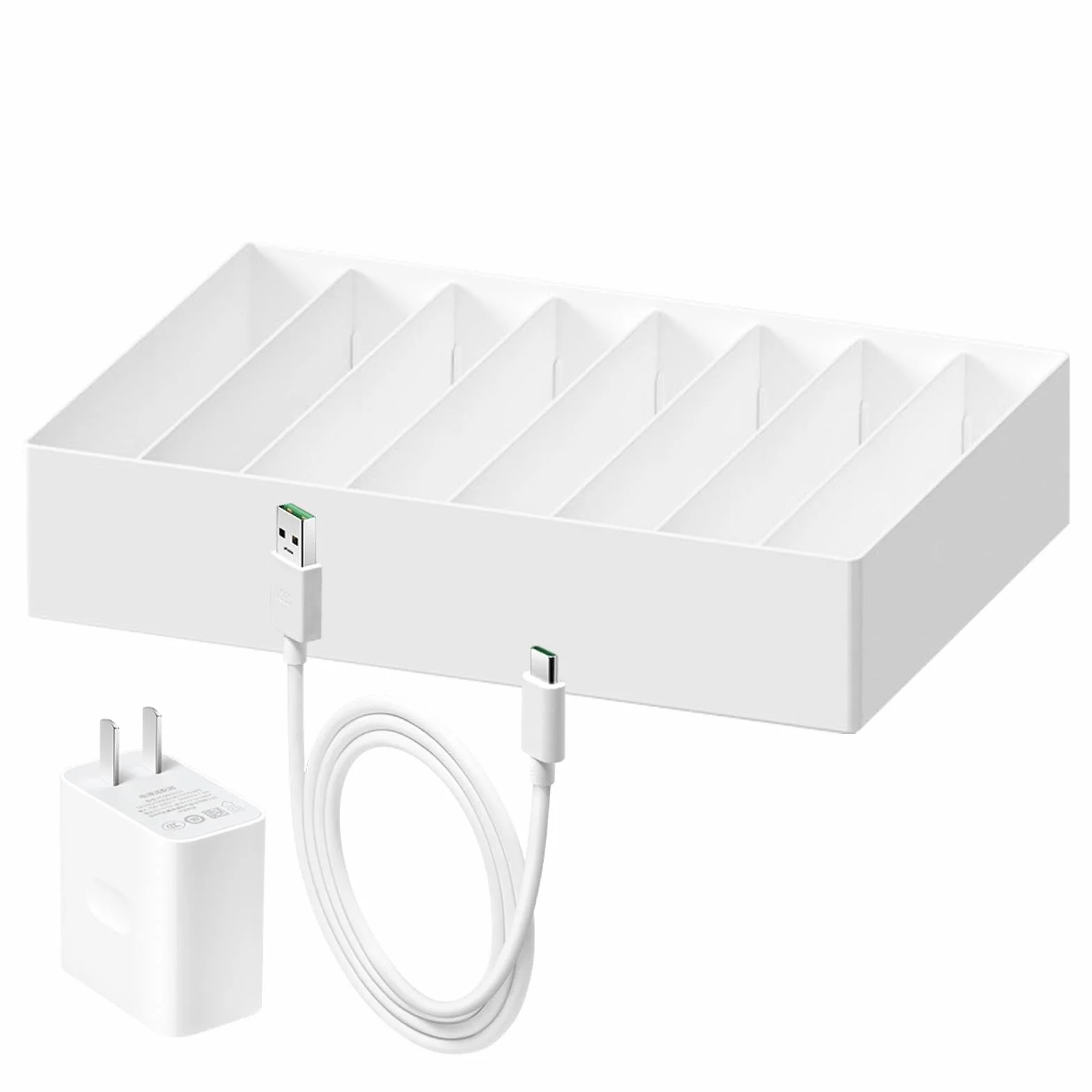 Pw tools Boîte de rangement de câbles 8 compartiments pour câble de charge, écouteurs, chargeur de téléphone