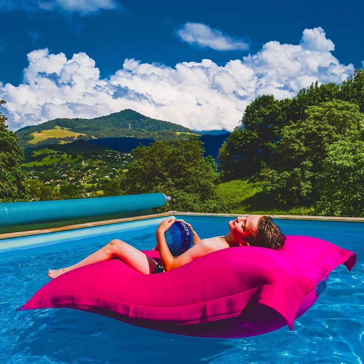 LIVEDECO - Housse Vide Pouf Géant XXL, Flottant pour Piscine, Rose Pool BiG52