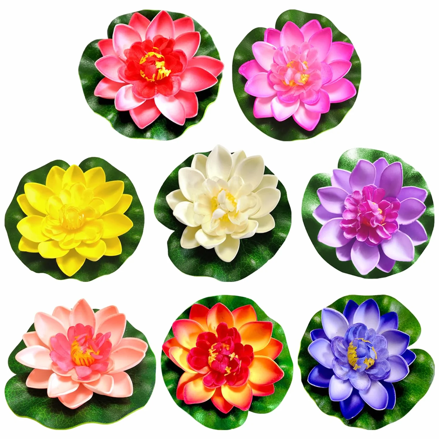 8 fleurs de lotus artificielles, décoration de piscine, fleurs de lotus, décoration de plantes artificielles, décoration de bassin en plein air, plantes de piscine flottantes