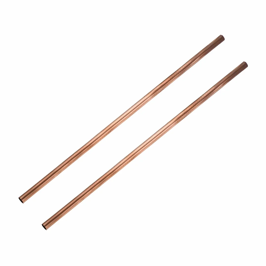 sourcing map Tube Cuivre Rond 8mm Diamètre Extérieur 7.6mm Intérieur 0.2mm Paroi 30cm Tuyau 2 Pièces