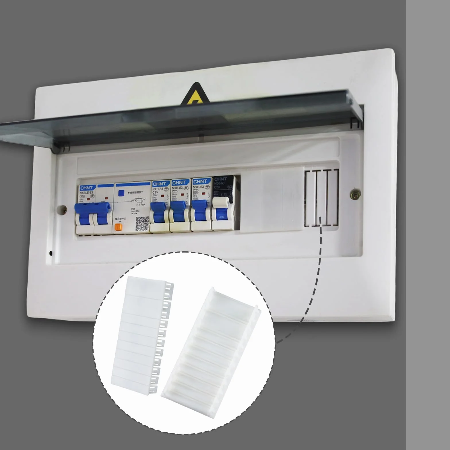 Caches modulaires 6TE extensibles 12TE pour coffret électrique Compatibles F-Tronic Hager Hensel