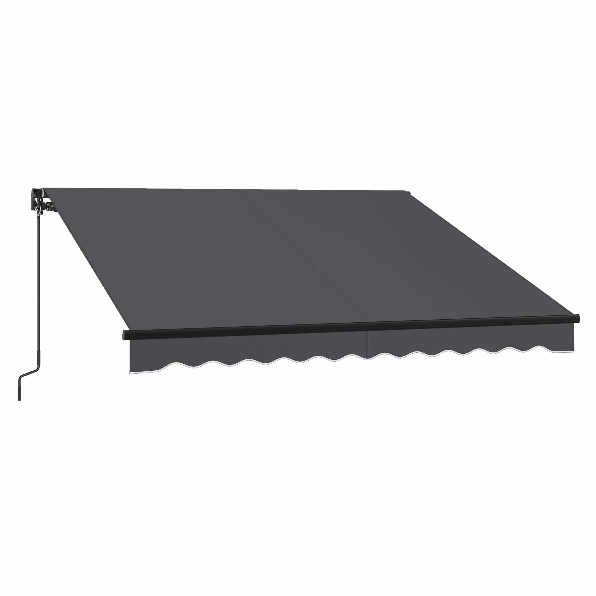 SONGMICS Store Banne Rétractable, Store Manuel avec Manivelle, Protection Solaire pour Balcon, Jardin, UPF 50+, Alliage d’Aluminium, Réglable, 300 x 250 cm, Gris GSA306GZ01
