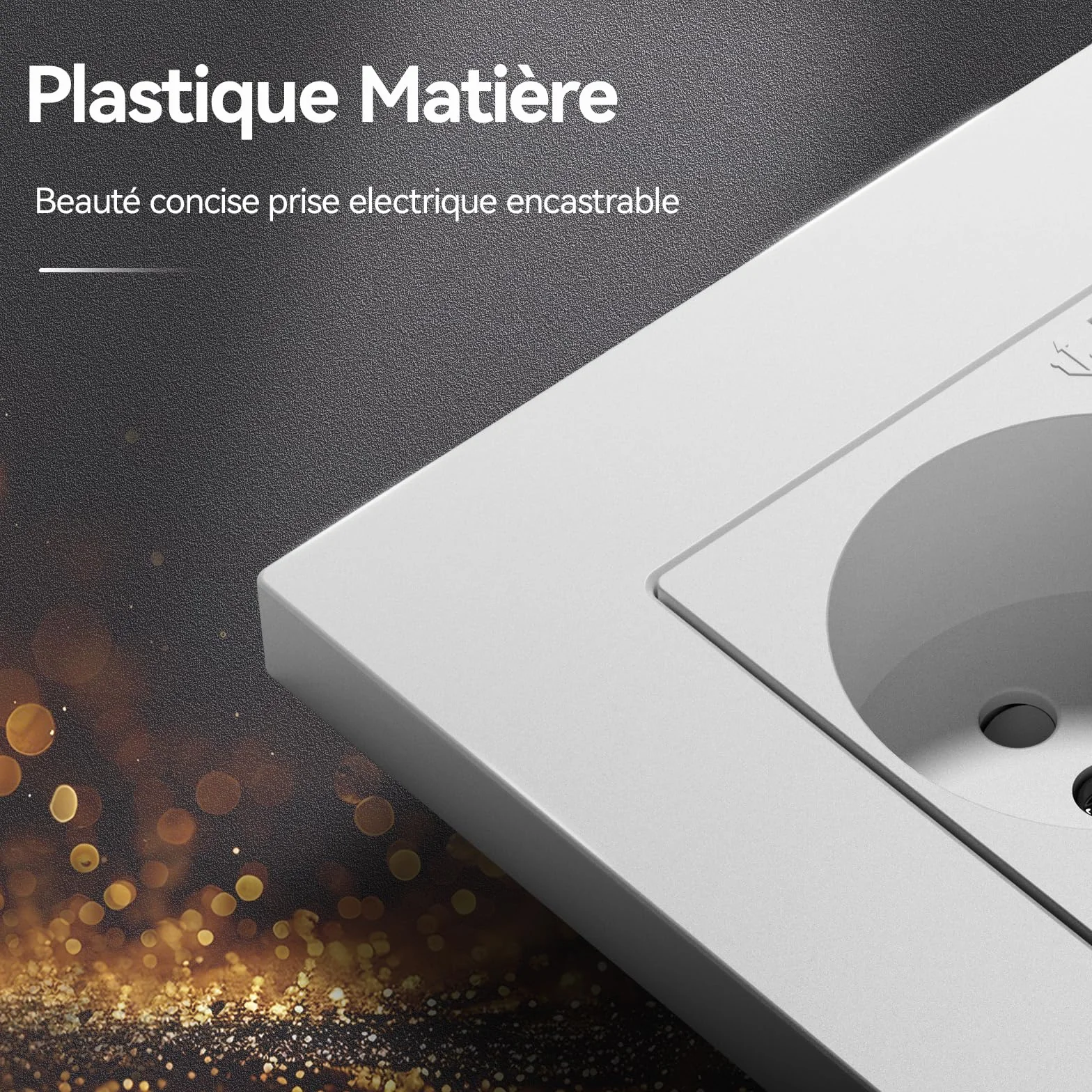 BSEED Prise Electrique USB Type C Murale Panneau Plastique 16A 240V 86mm Blanc