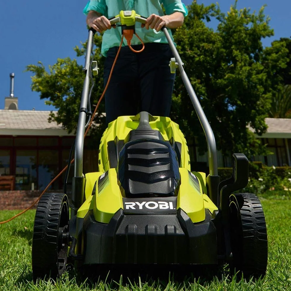 RYOBI Tondeuse électrique 1300W 33cm RLM13E33S Bac 35L Réglage Hauteur 2-en-1 Ramassage Mulching
