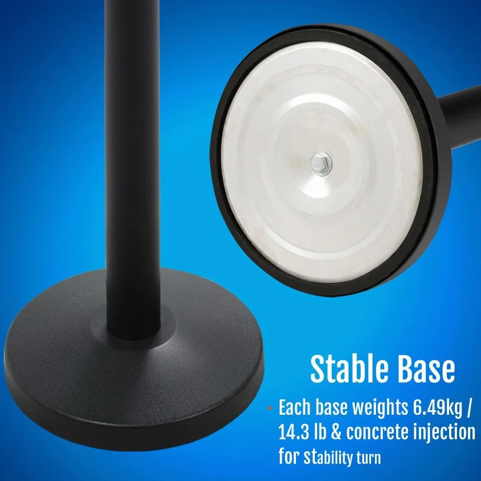 Yaheetech Barrière de Guidage Rétractable 6 Poteaux avec Corde 2M Système de Balisage