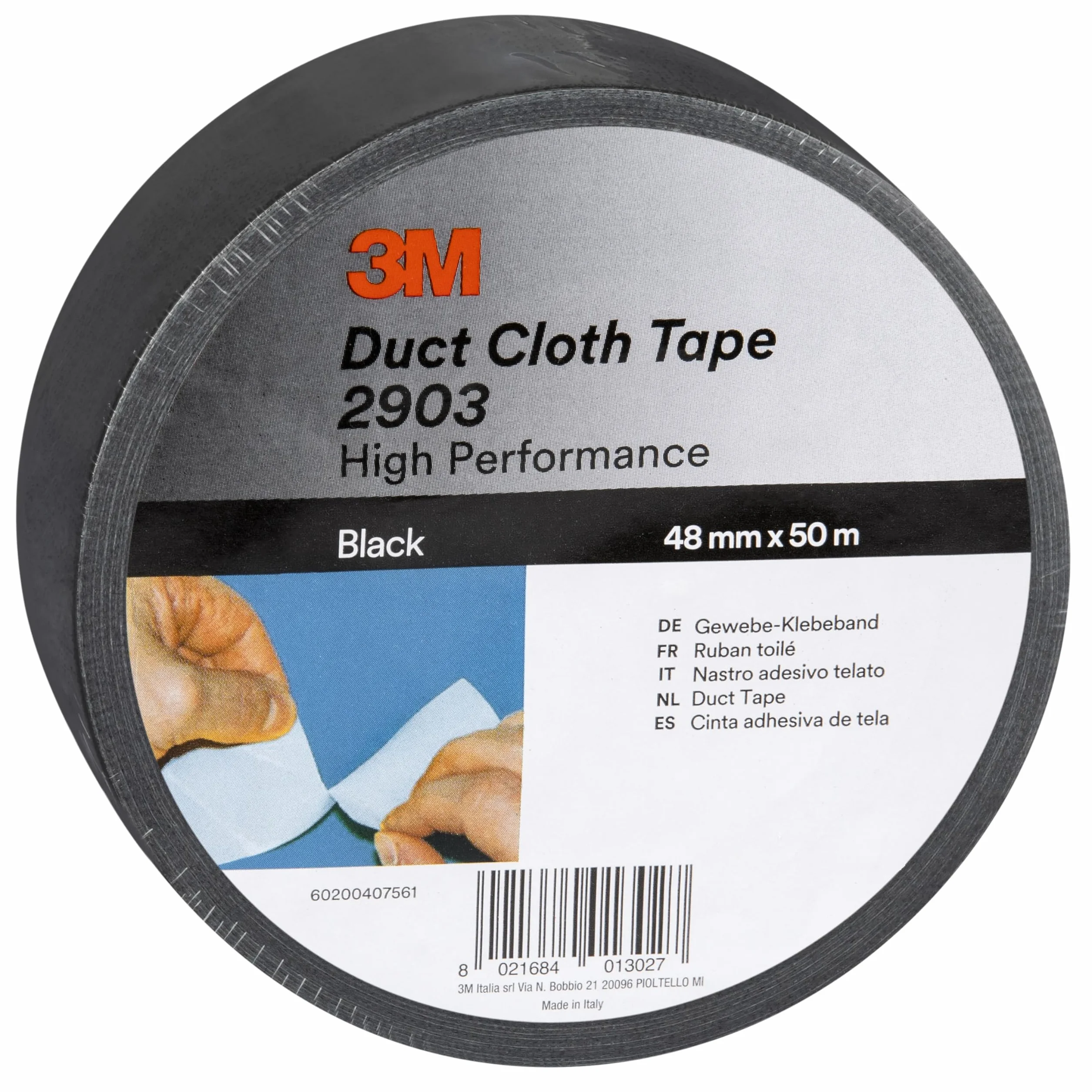 3M Ruban Adhésif Toilé 2903/4850S 48 mm x 50 m Noir